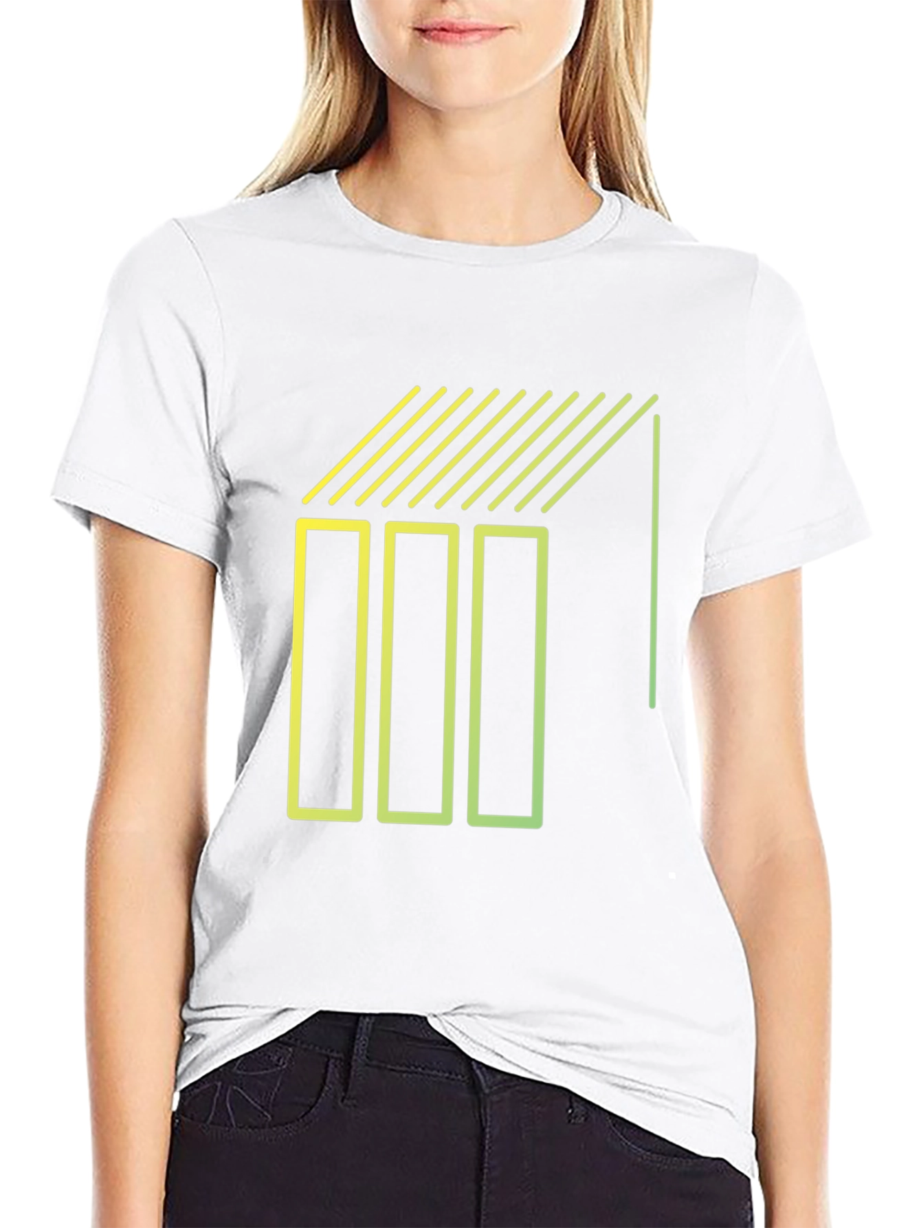 Geometric Line Art Graphic Tee - Modern Style Shirt