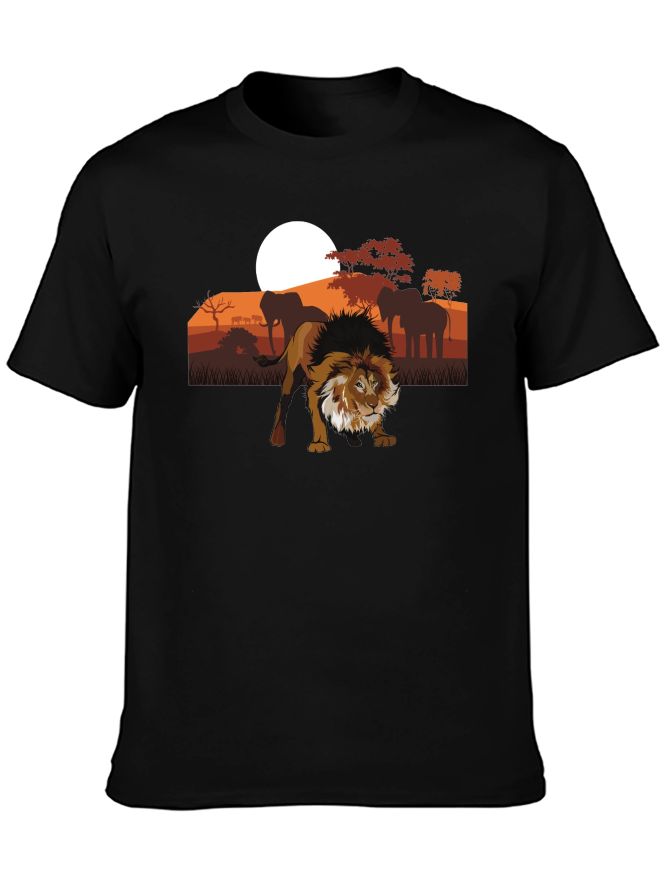 Lion Safari Graphic Tee - Unisex Black T-Shirt