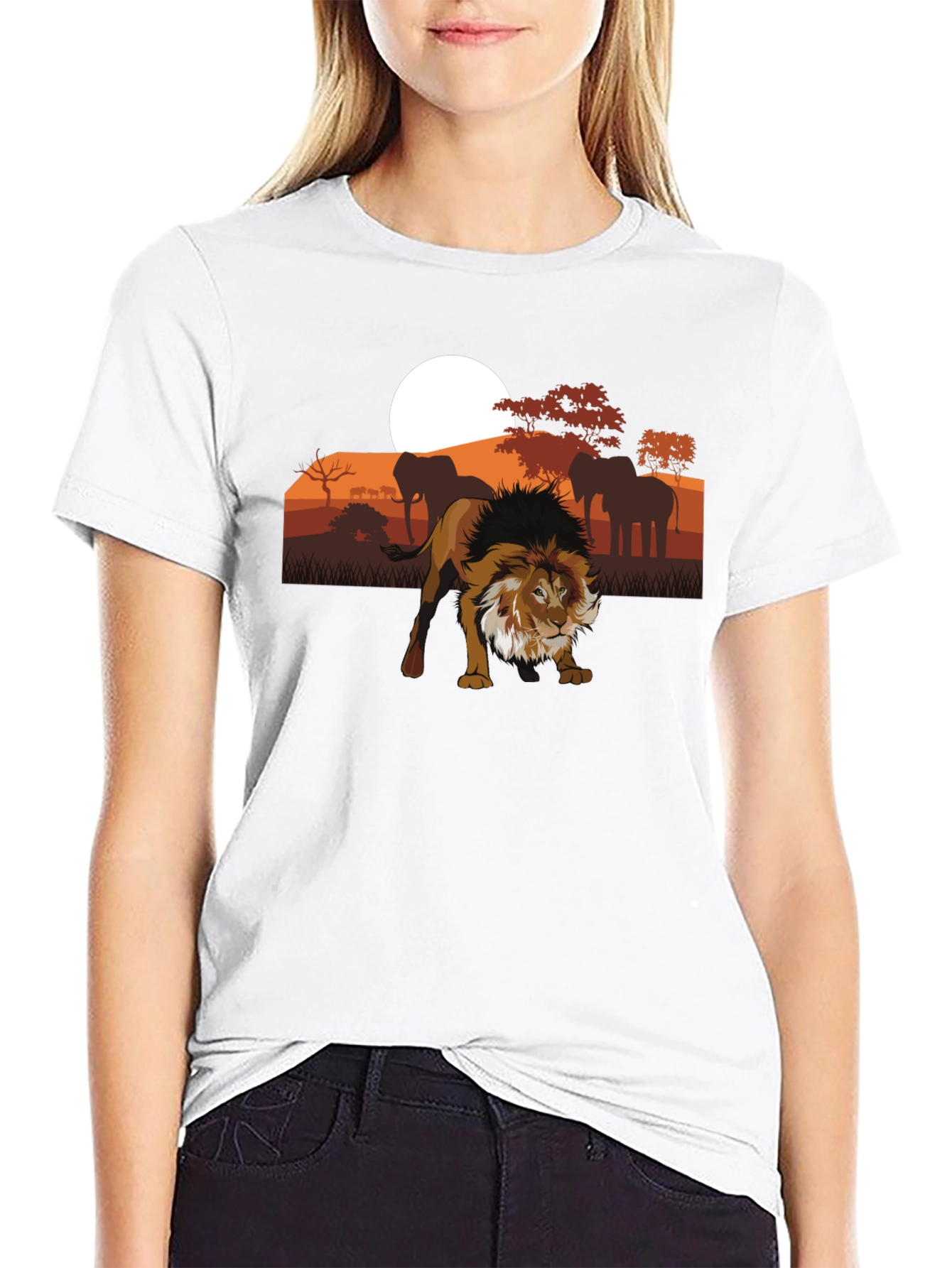 Lion Safari Graphic Tee - Unisex Black T-Shirt
