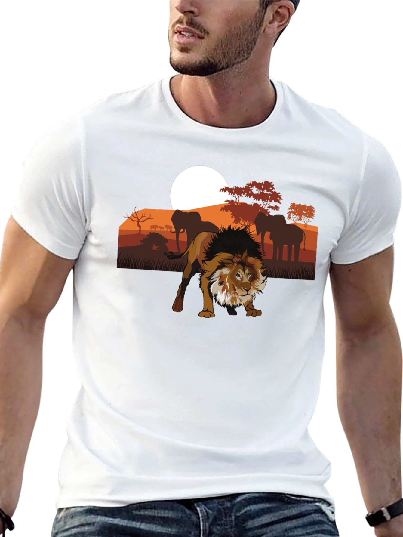 Lion Safari Graphic Tee - Unisex Black T-Shirt