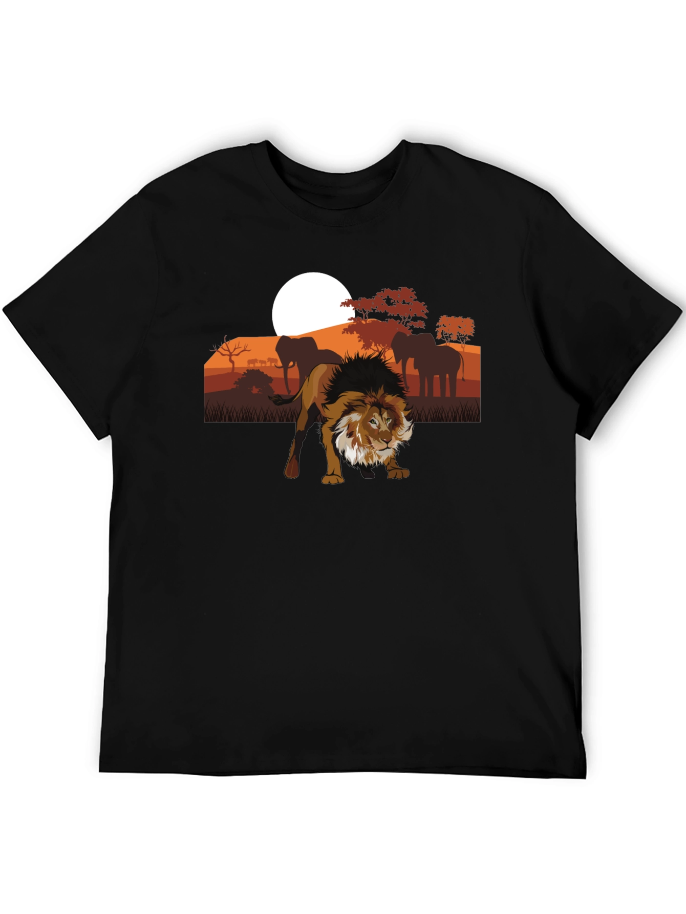 Lion Safari Graphic Tee - Unisex Black T-Shirt