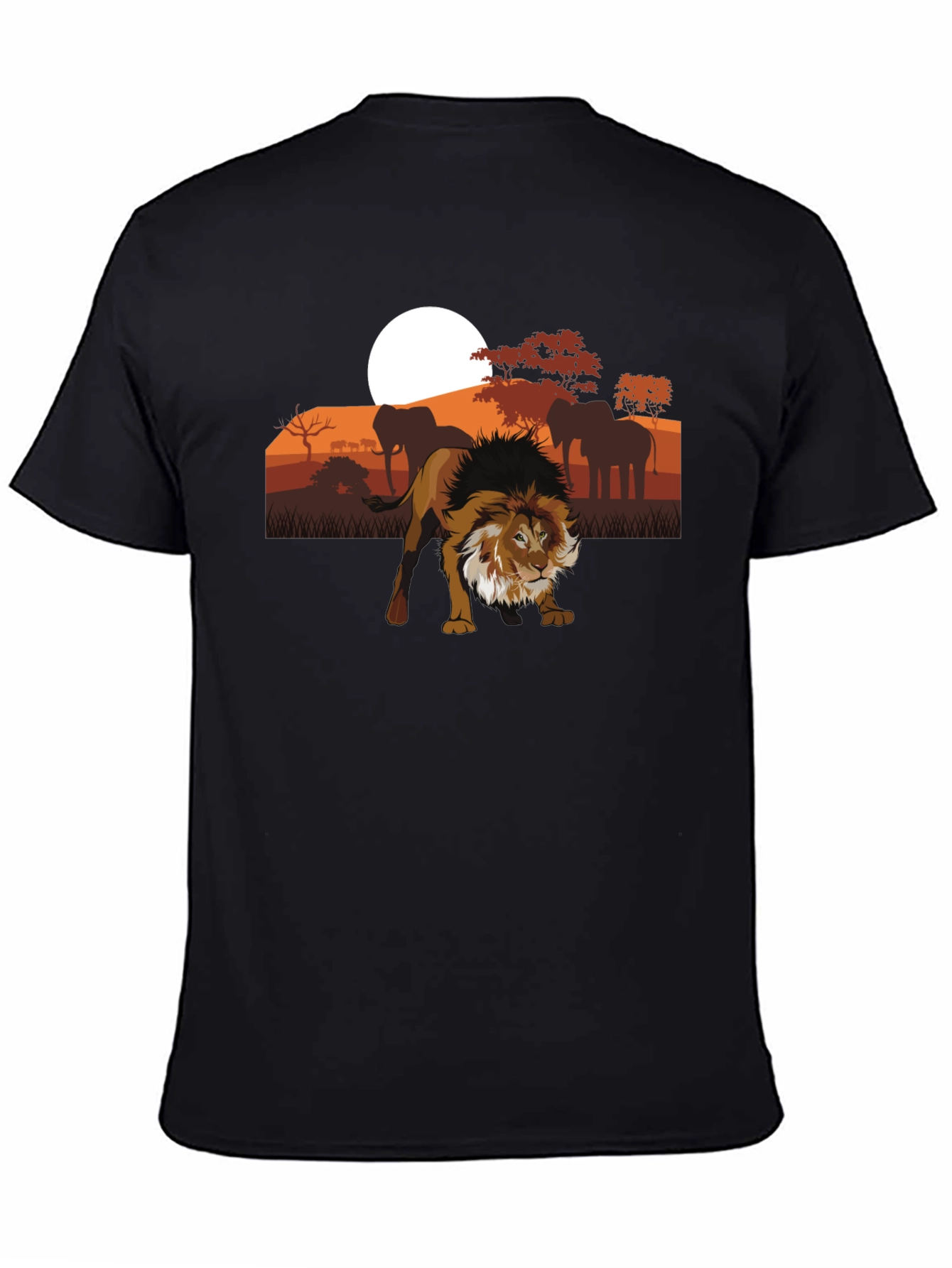 Lion Safari Graphic Tee - Unisex Black T-Shirt