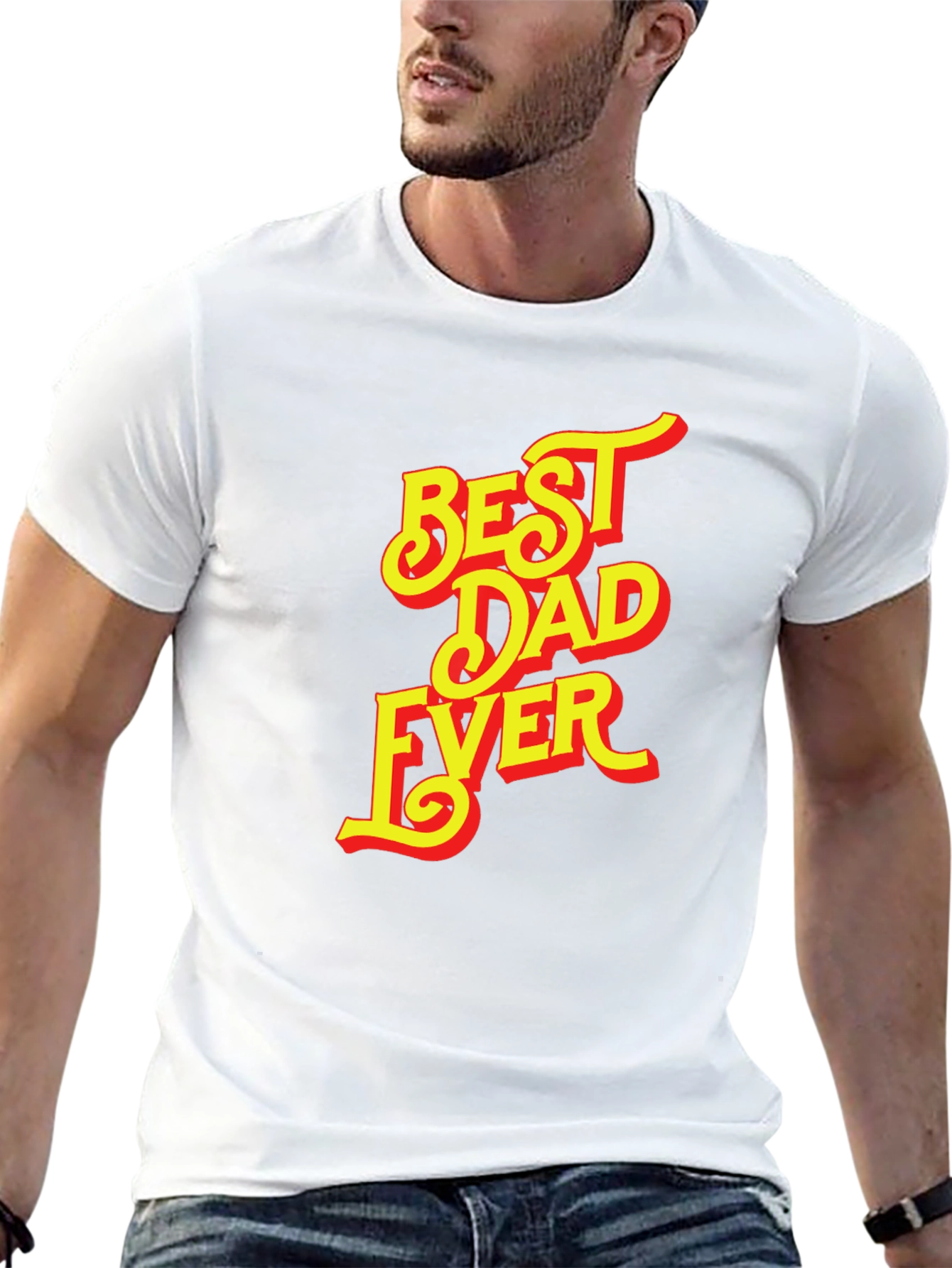 Best Dad Ever Graphic Tee - Black