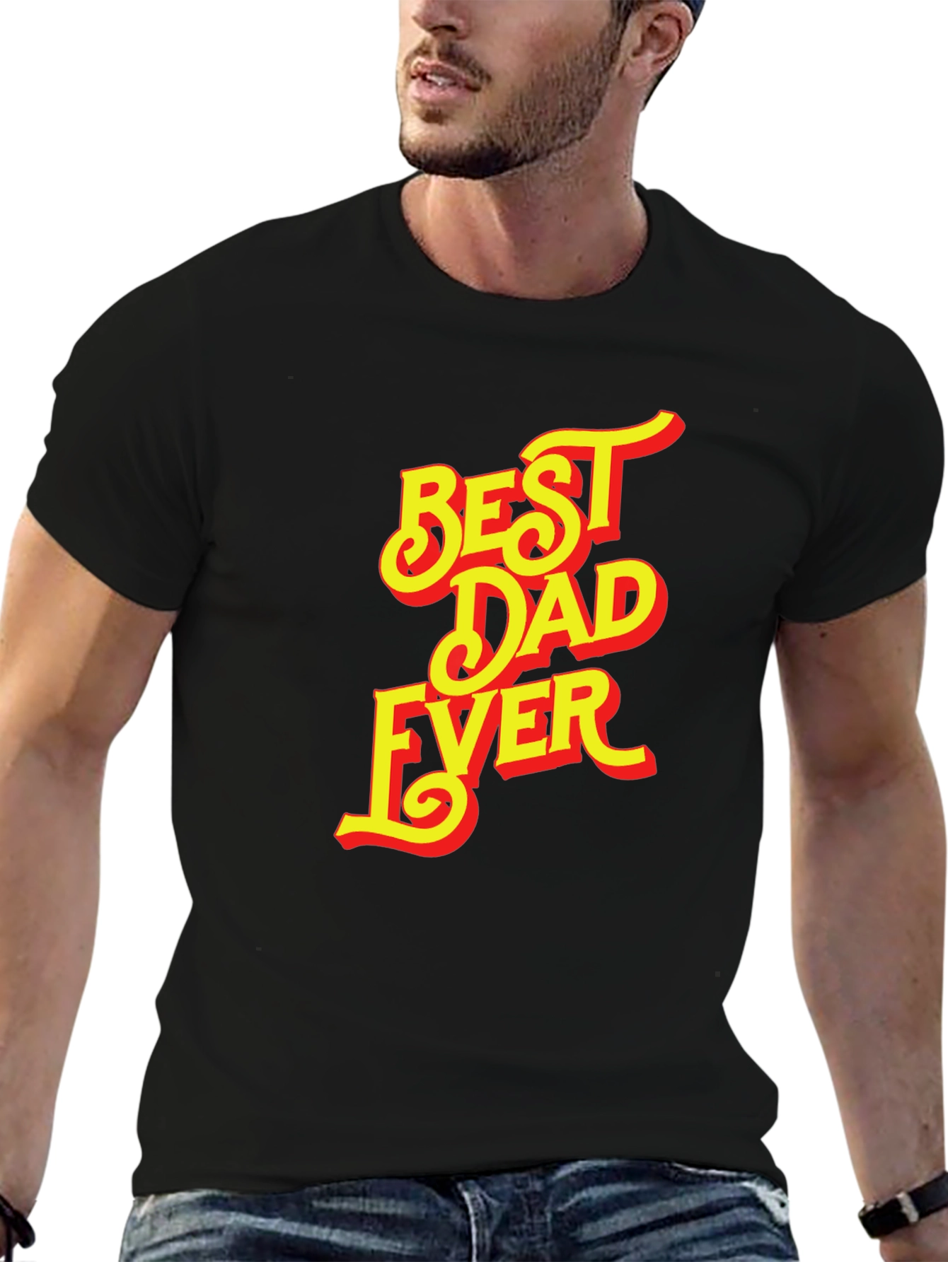 Best Dad Ever Graphic Tee - Black