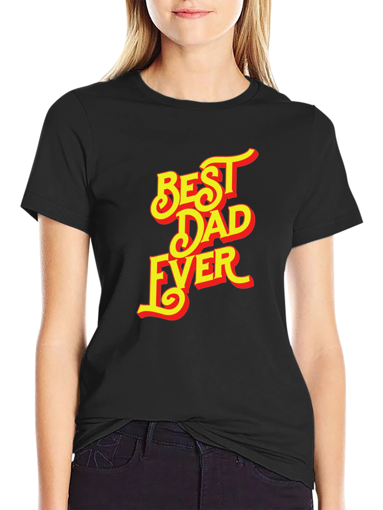 Best Dad Ever Graphic Tee - Black