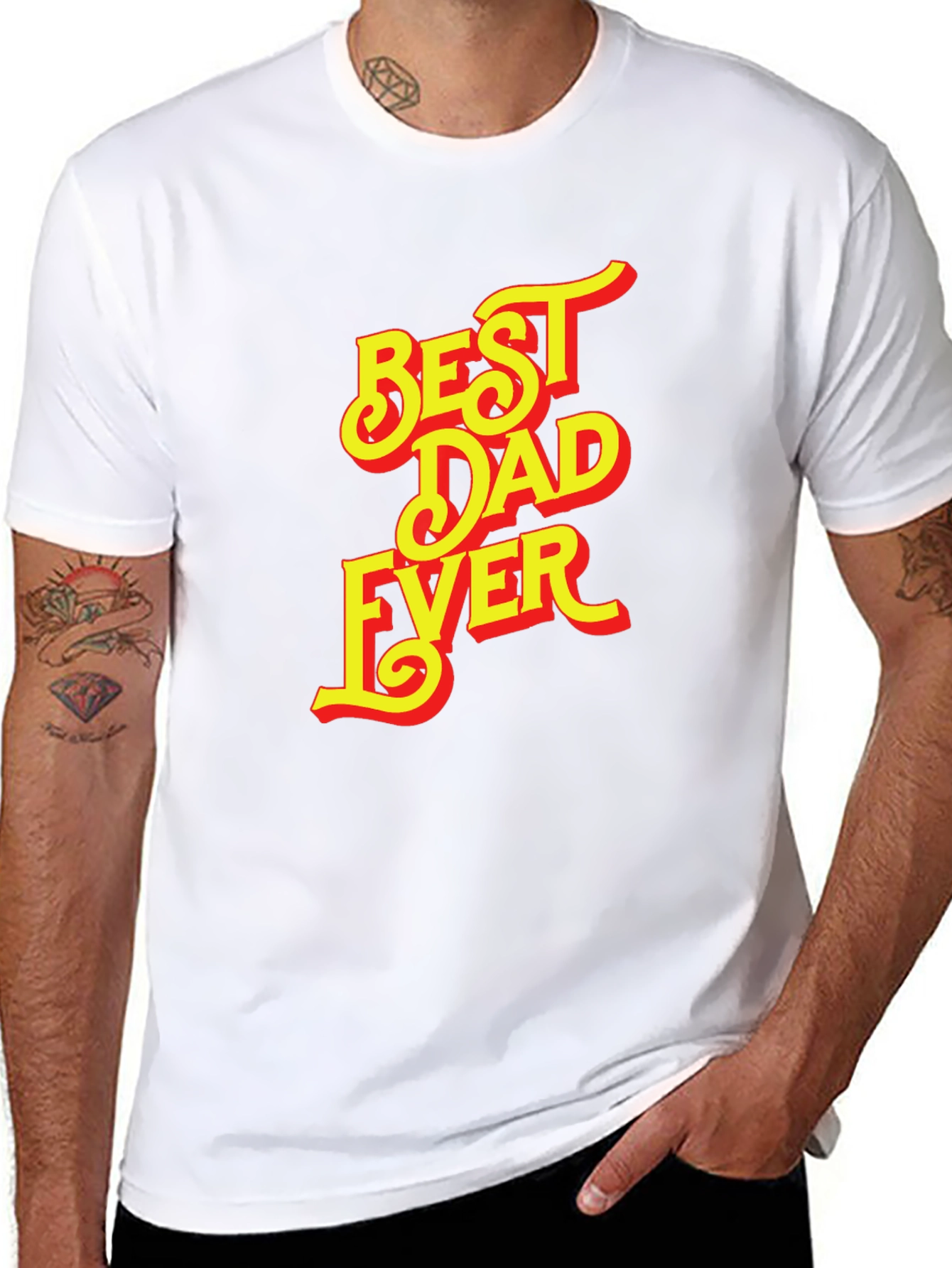 Best Dad Ever Graphic Tee - Black