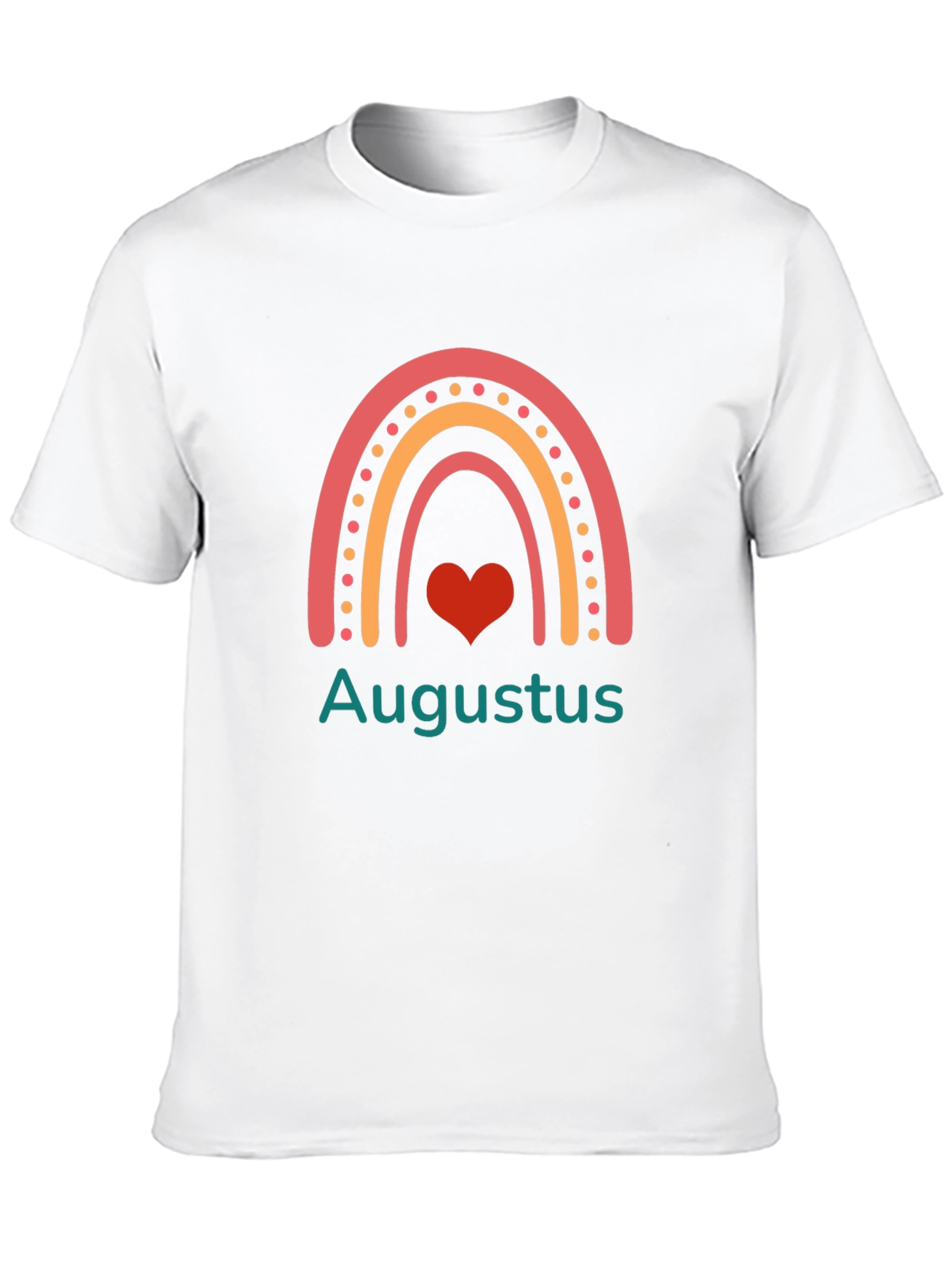 August Rainbow Heart Black T-Shirt