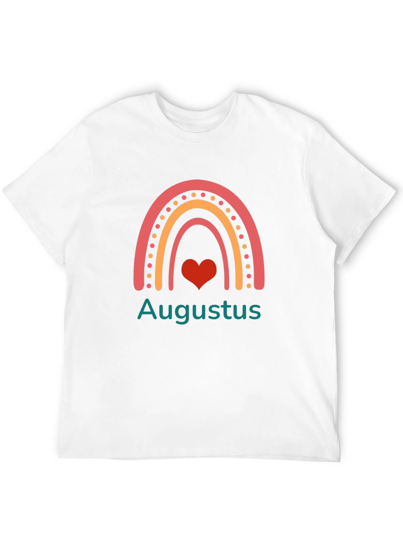 August Rainbow Heart Black T-Shirt