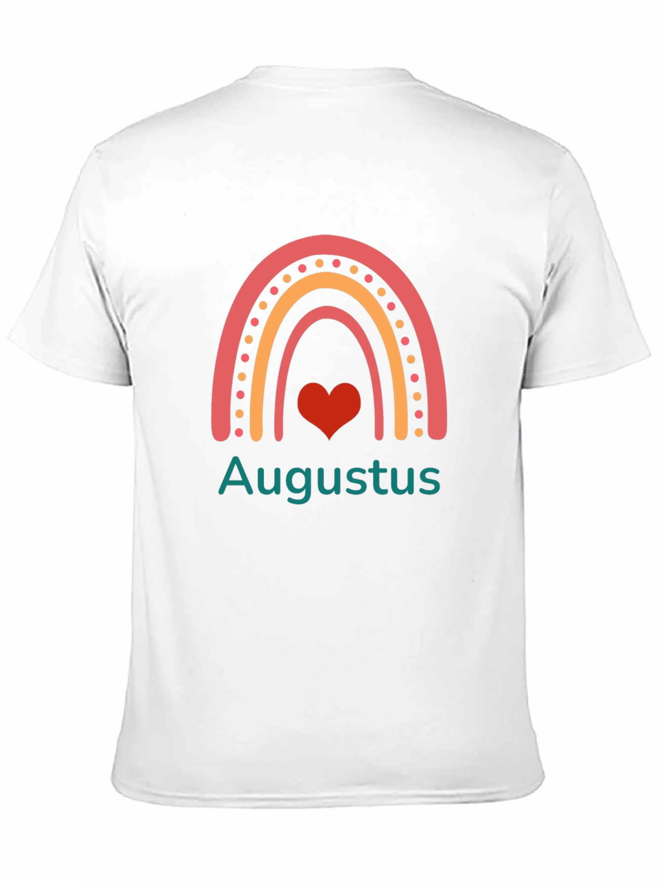 August Rainbow Heart Black T-Shirt