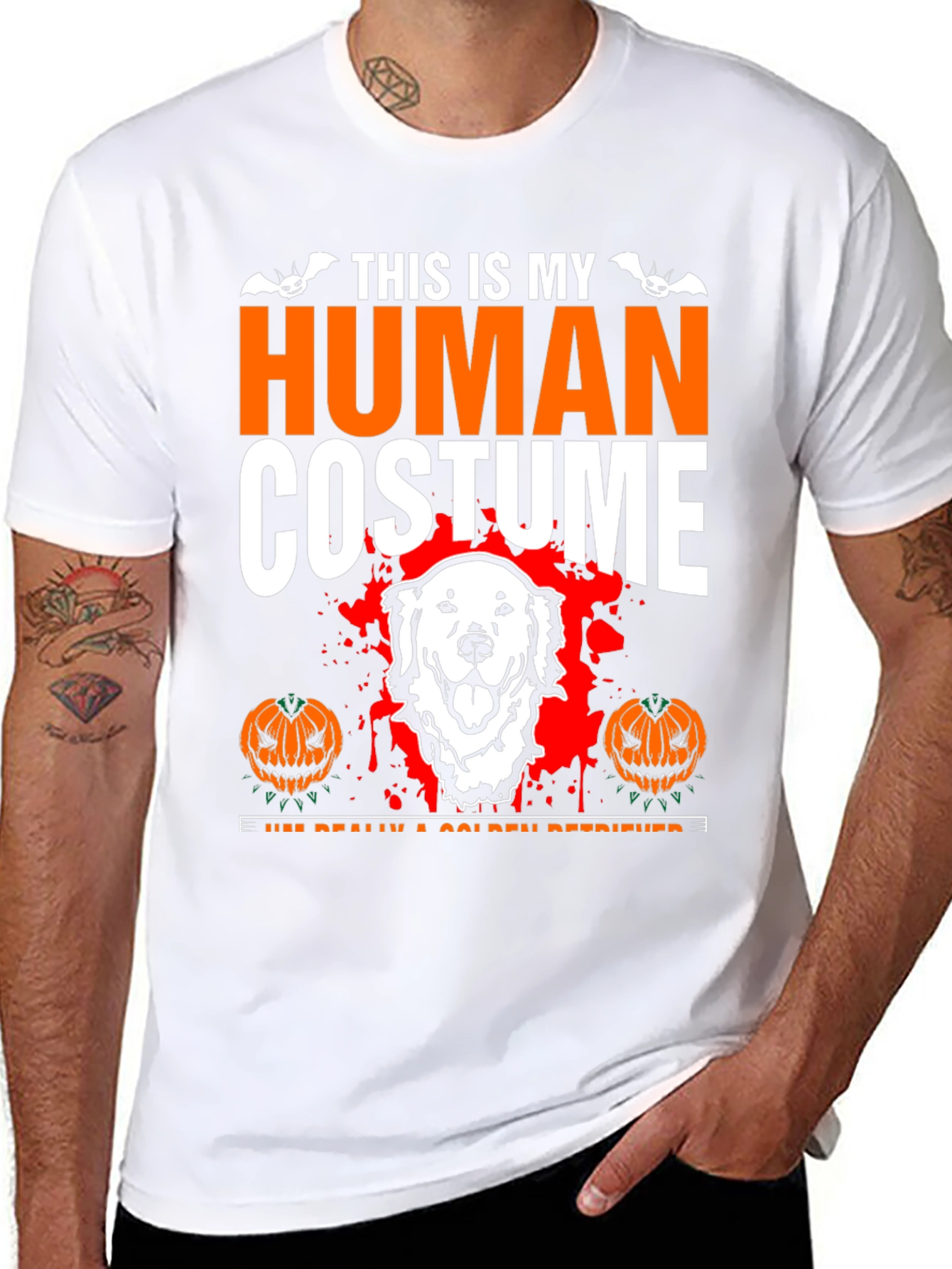 Halloween Golden Retriever Human Costume T-Shirt