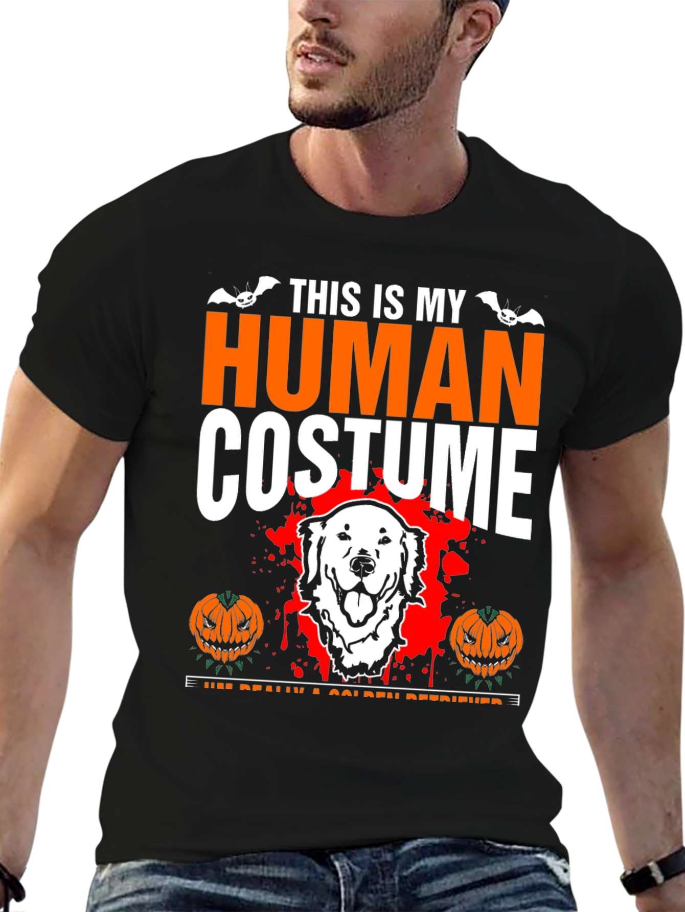Halloween Golden Retriever Human Costume T-Shirt
