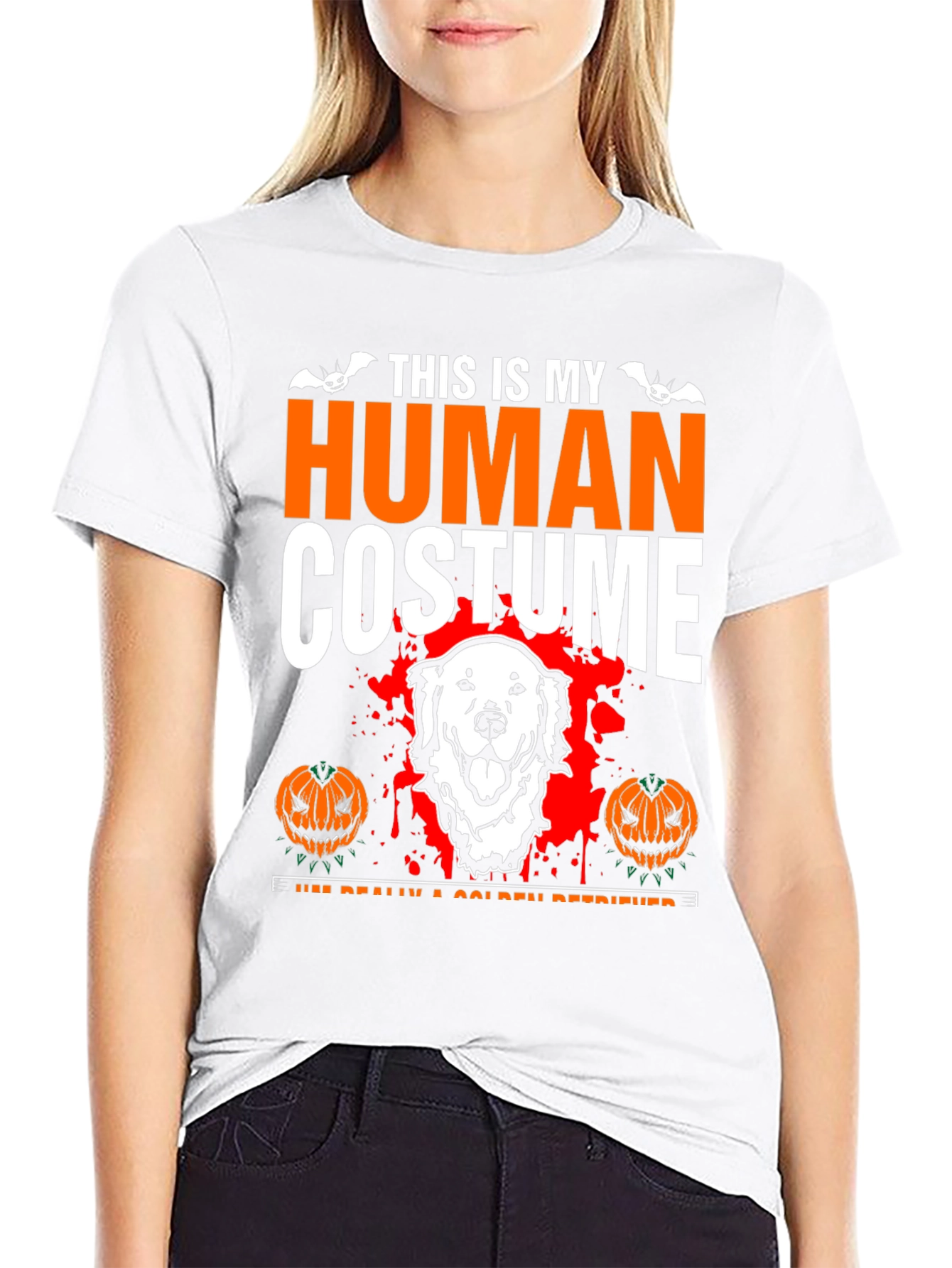 Halloween Golden Retriever Human Costume T-Shirt