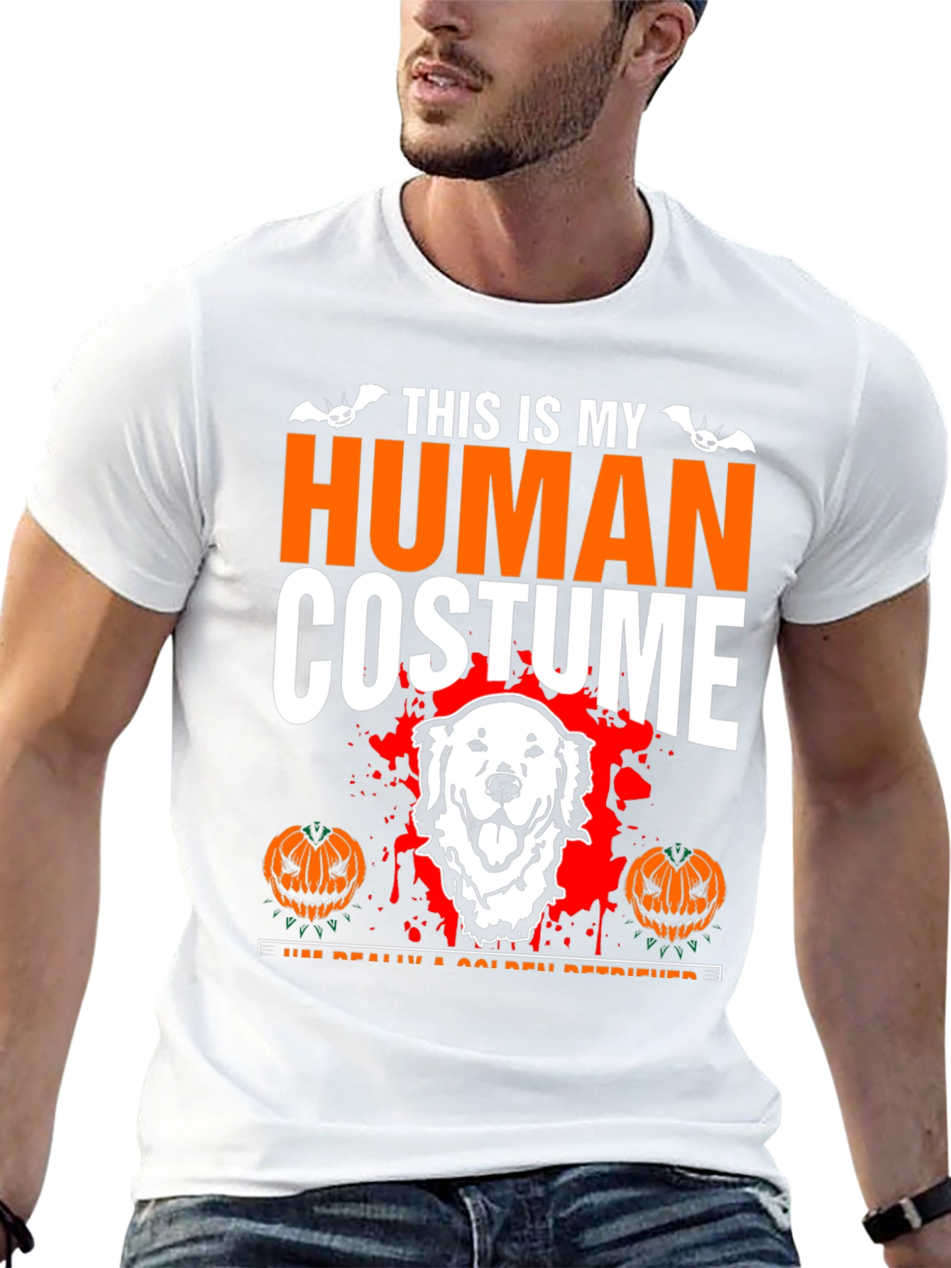 Halloween Golden Retriever Human Costume T-Shirt