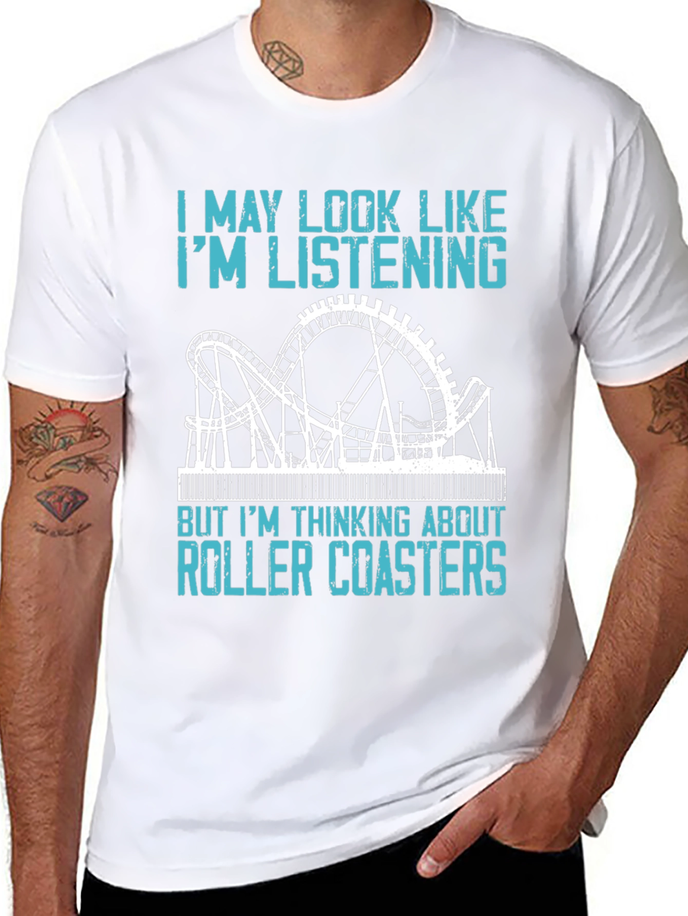 Roller Coaster T-Shirt - Im Thinking About Roller Coasters