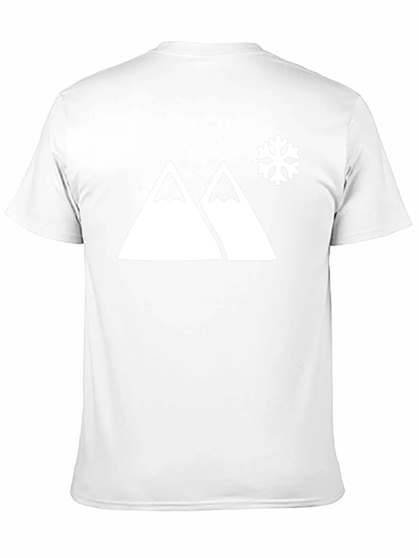 Mountain & Snowflake Graphic Tee - Black Cotton Blend