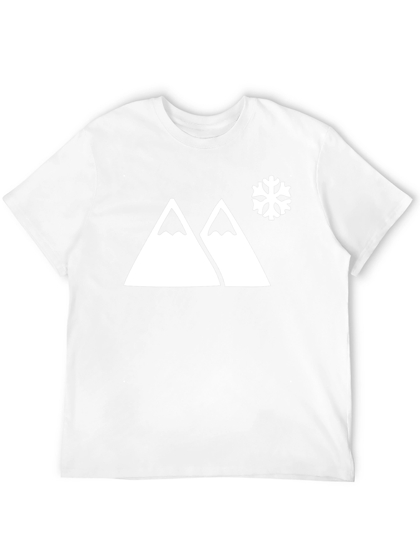 Mountain & Snowflake Graphic Tee - Black Cotton Blend