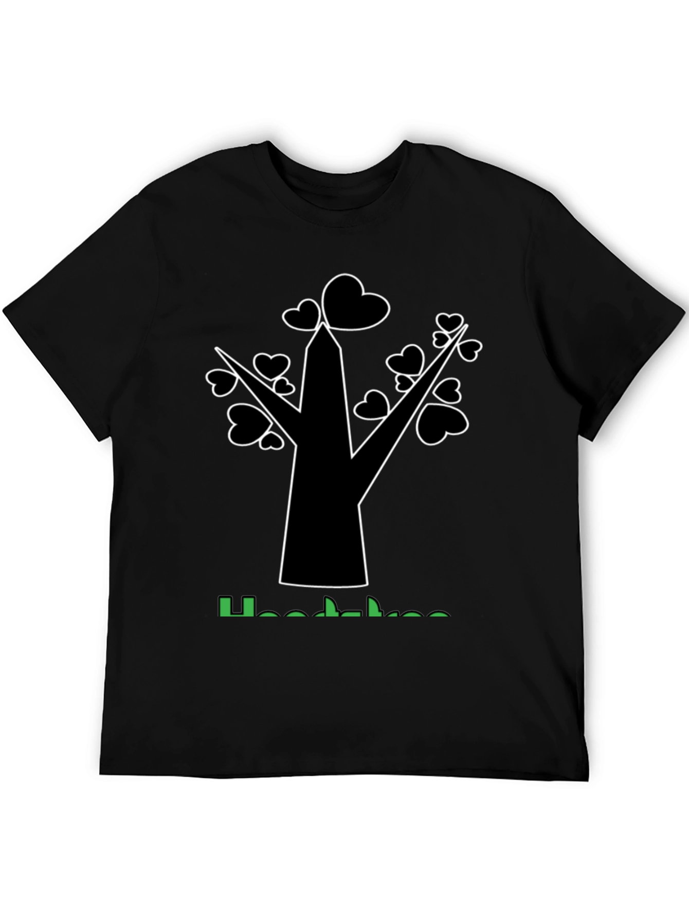 Heart Tree Graphic T-Shirt - Stylish Black Tee