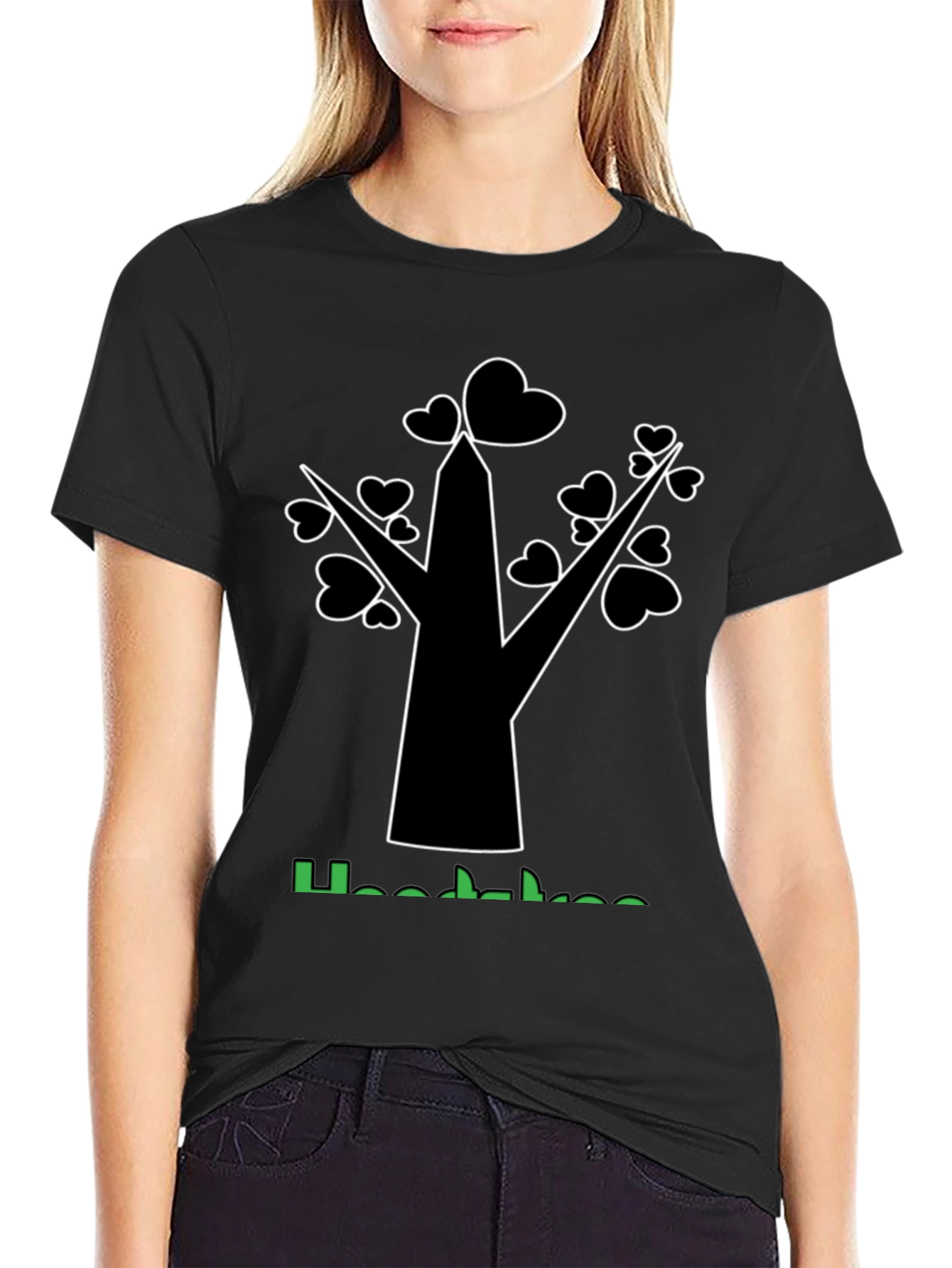 Heart Tree Graphic T-Shirt - Stylish Black Tee