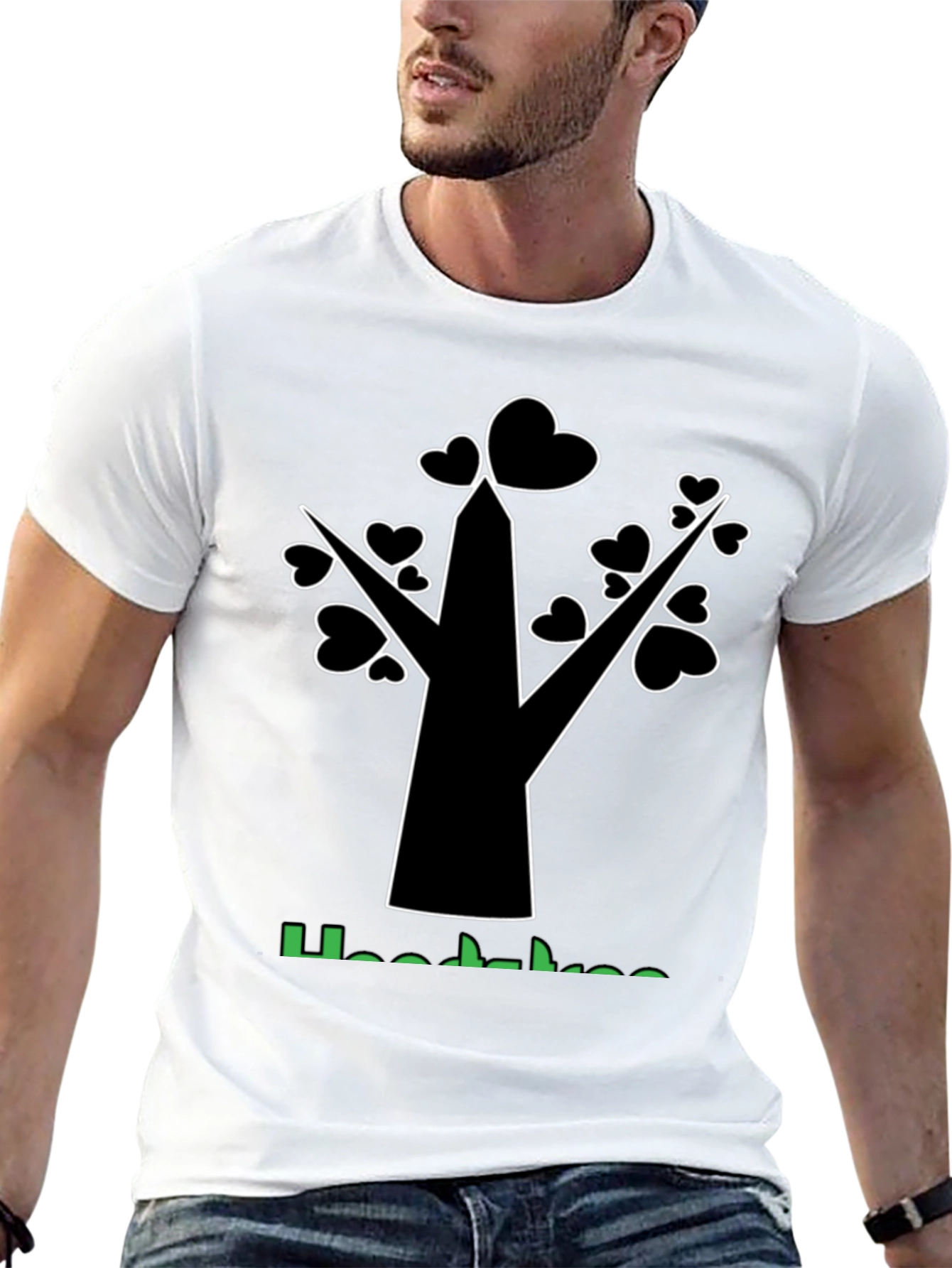 Heart Tree Graphic T-Shirt - Stylish Black Tee