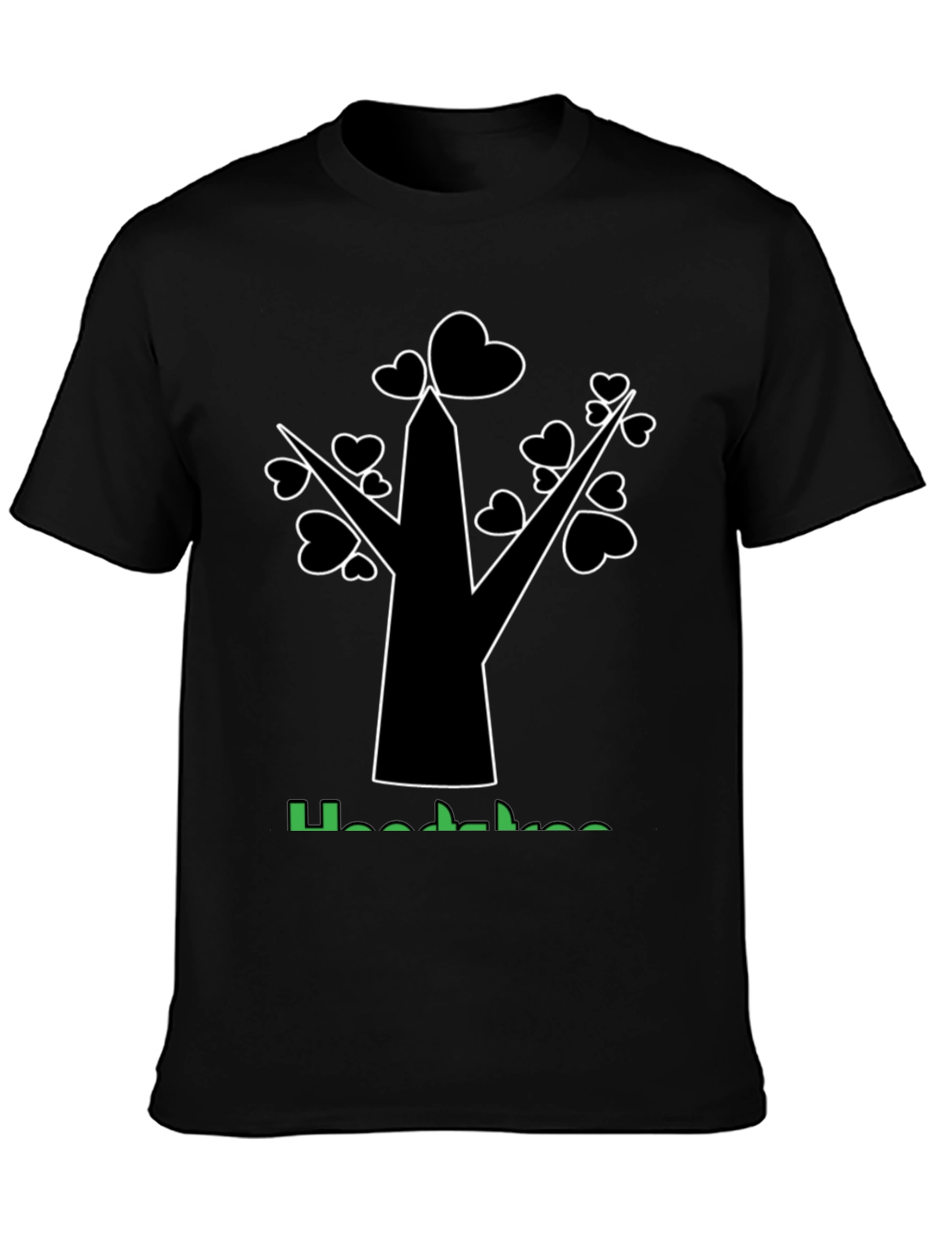 Heart Tree Graphic T-Shirt - Stylish Black Tee