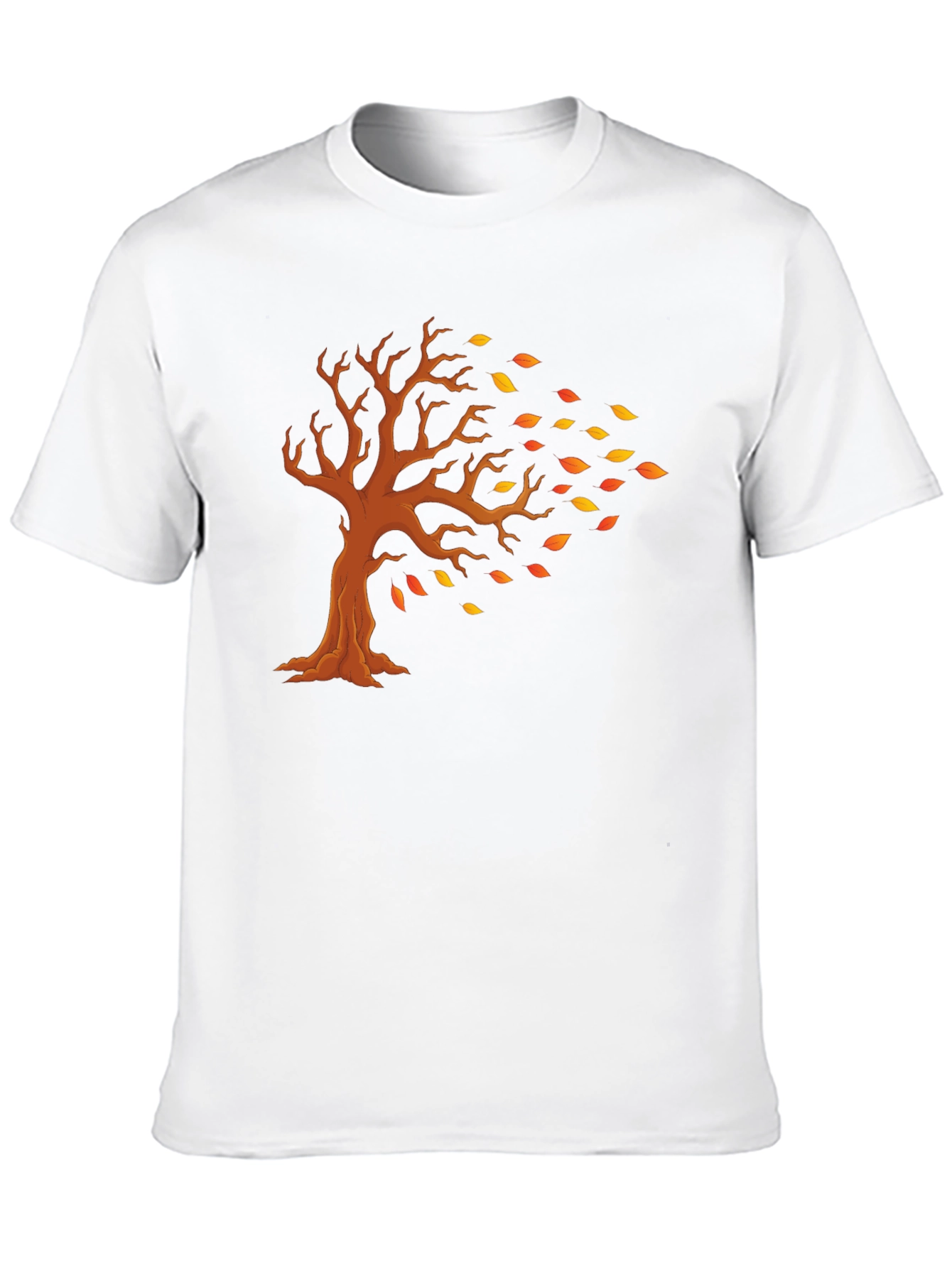 Fall Tree Graphic Tee - Black Cotton T-Shirt