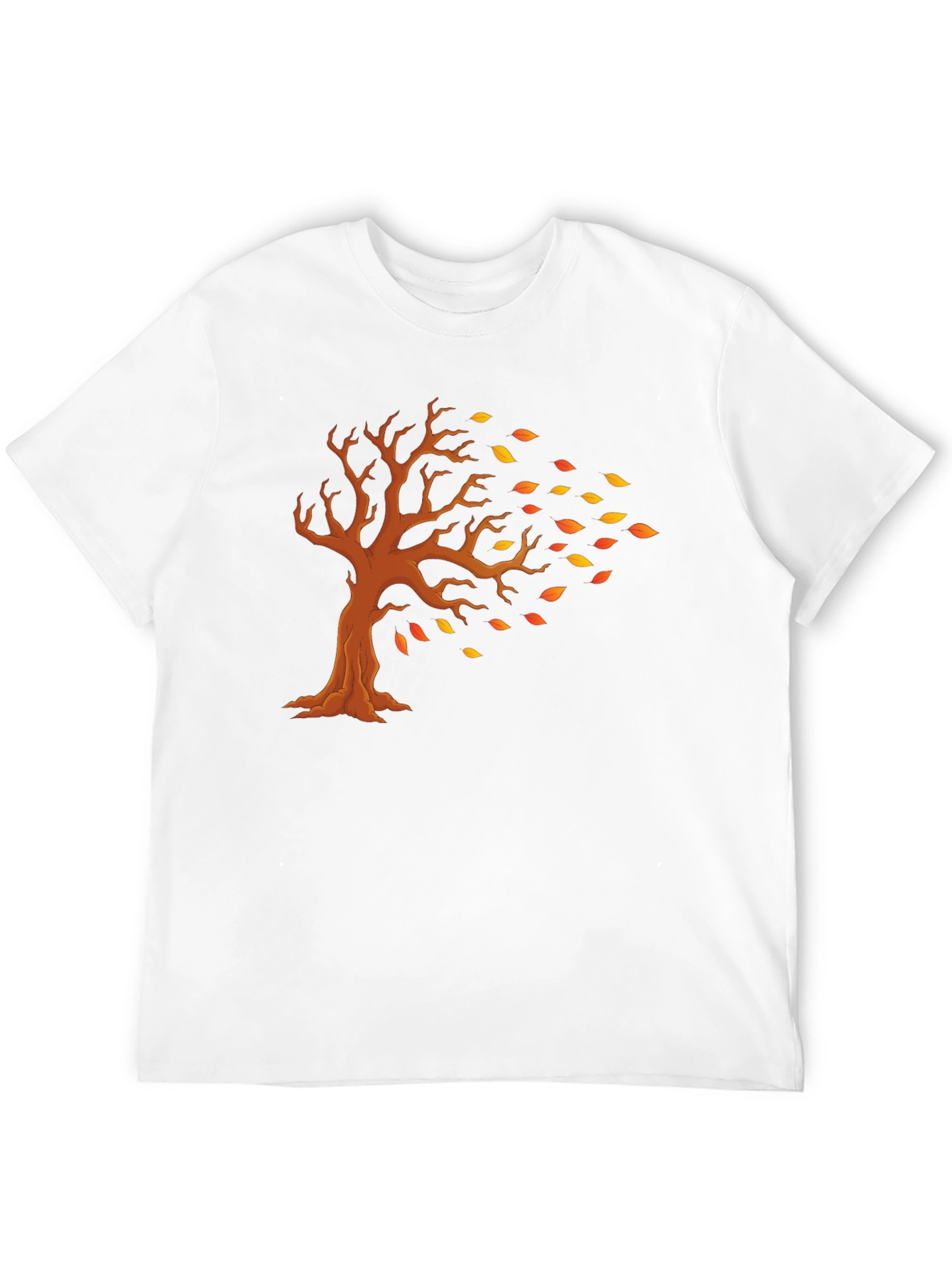 Fall Tree Graphic Tee - Black Cotton T-Shirt