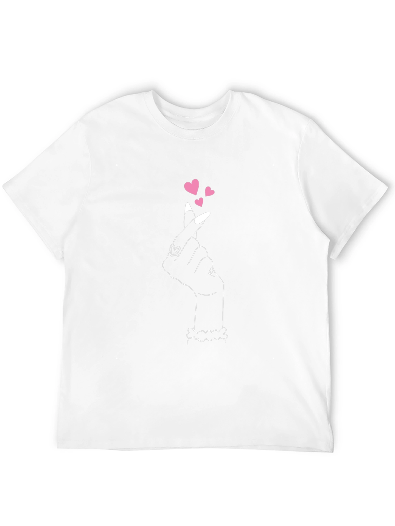 Heart Finger Gesture Graphic Tee - Black