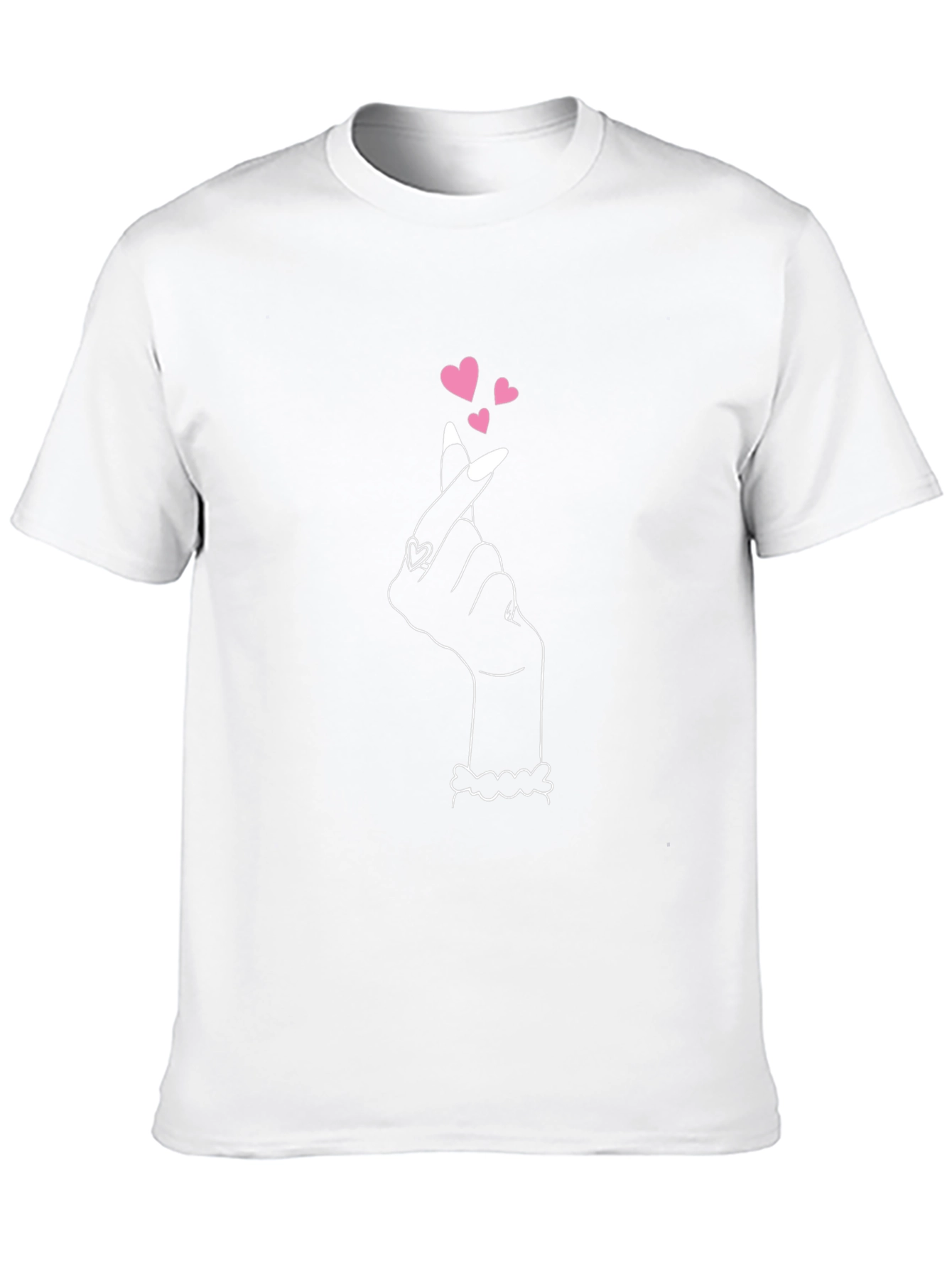 Heart Finger Gesture Graphic Tee - Black