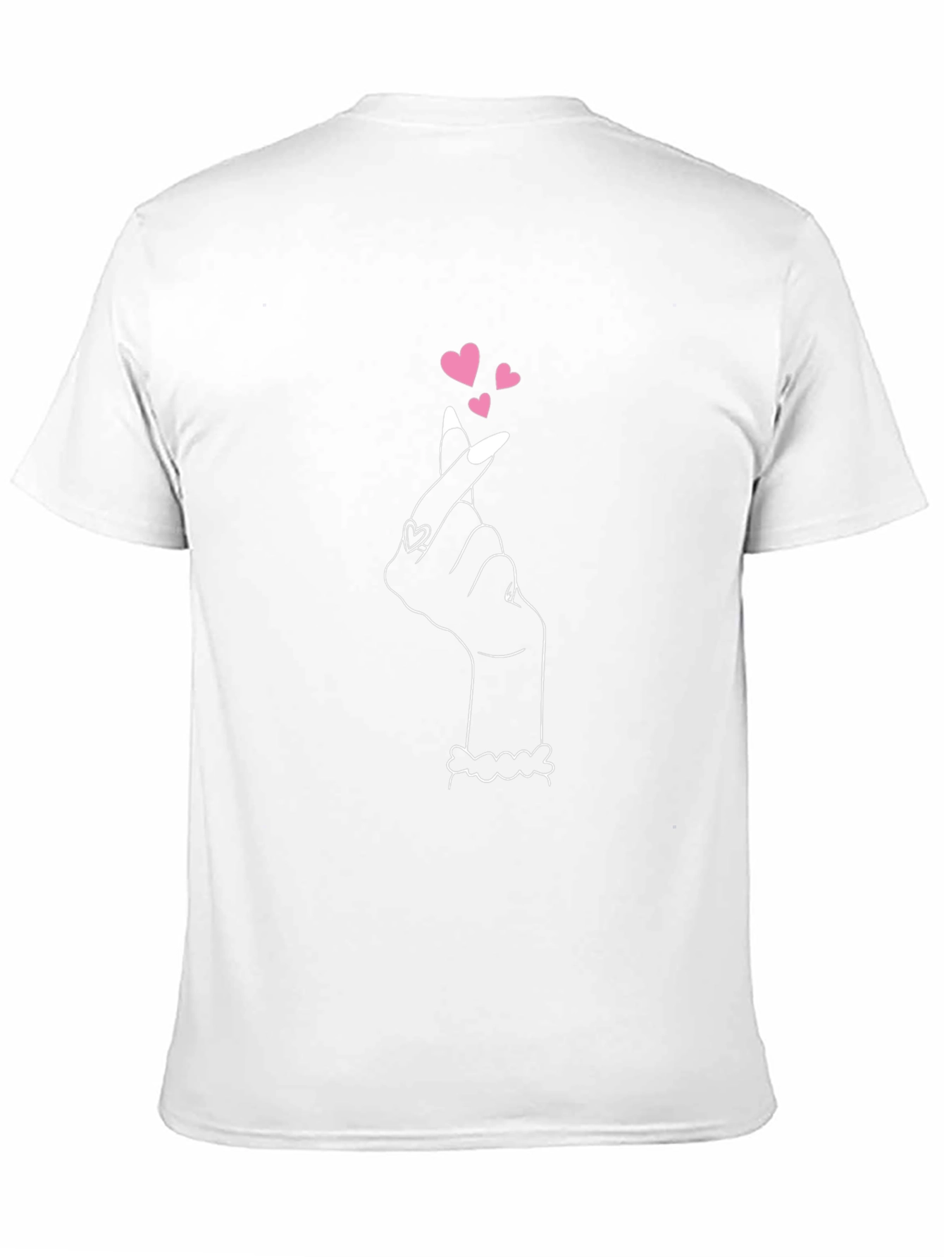 Heart Finger Gesture Graphic Tee - Black