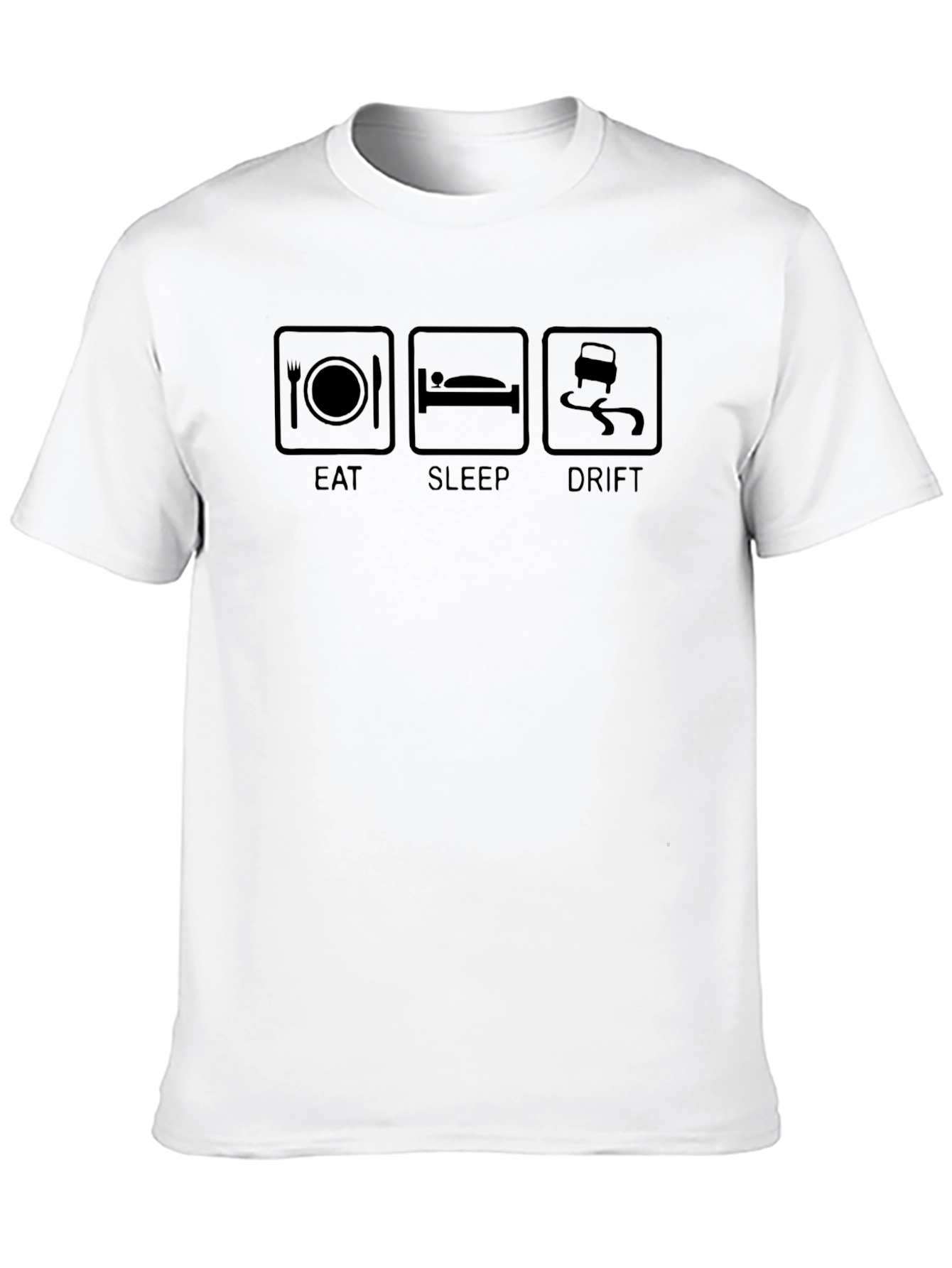 Eat Sleep Drift Graphic Tee - Black Cotton T-Shirt