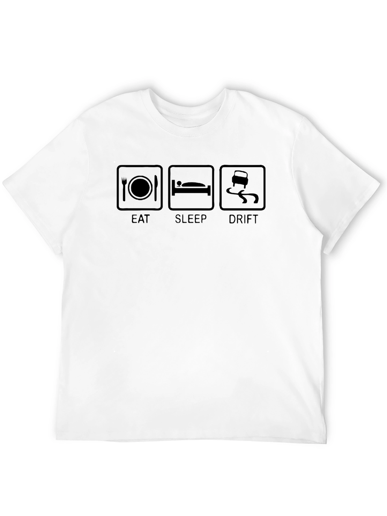 Eat Sleep Drift Graphic Tee - Black Cotton T-Shirt