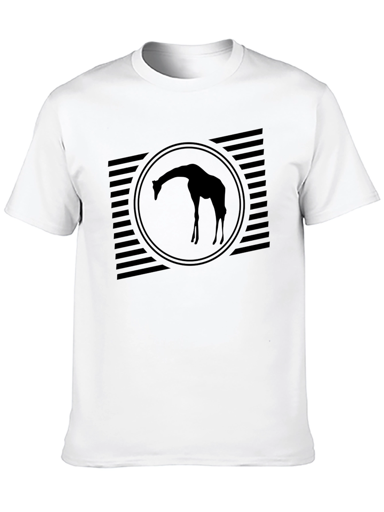 Mens Black Giraffe Silhouette Graphic Tee