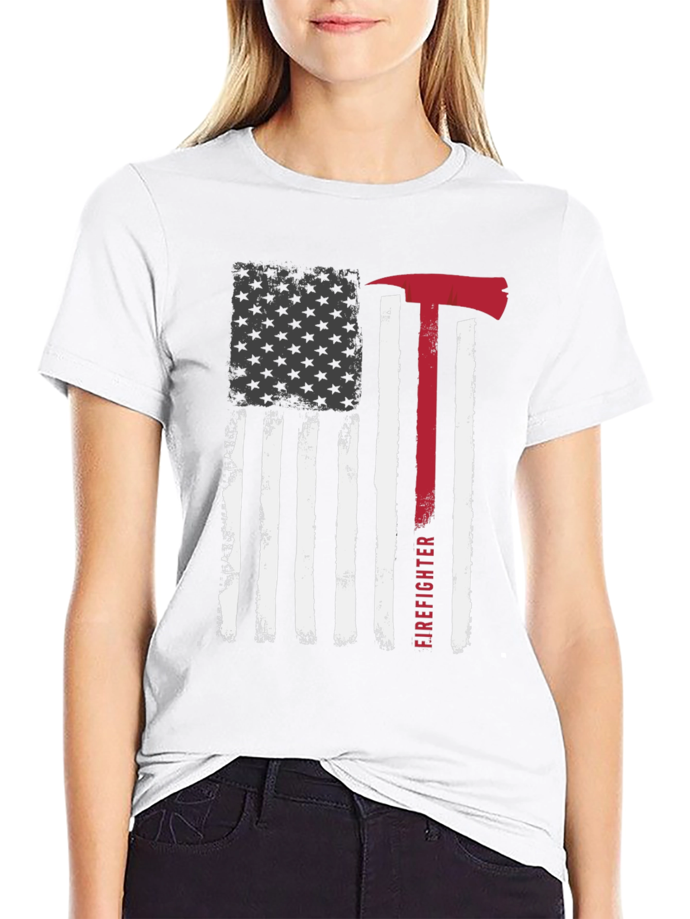 Firefighter American Flag Graphic Tee