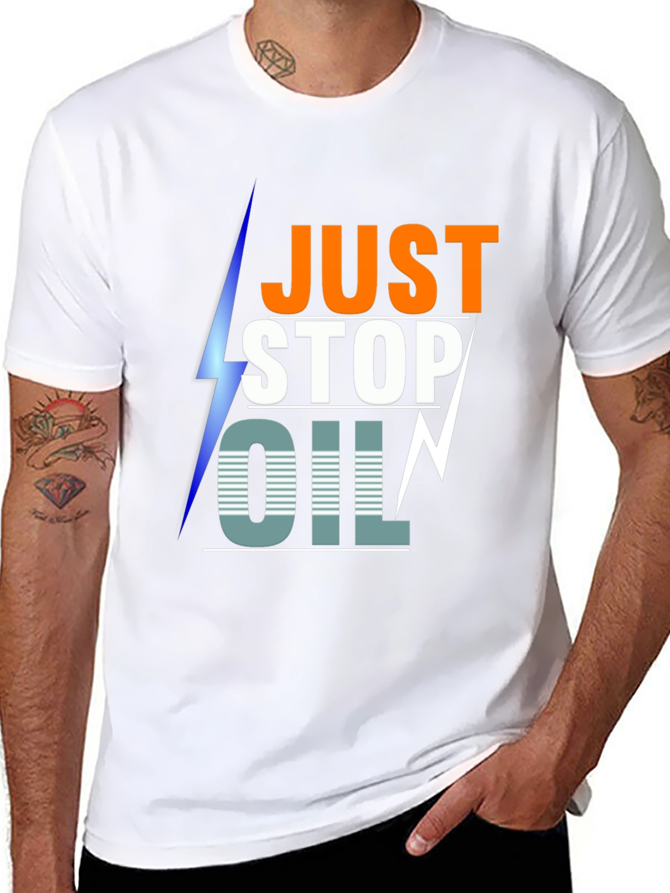 Just Stop Oil Graphic Tee - Eco-Friendly Awareness