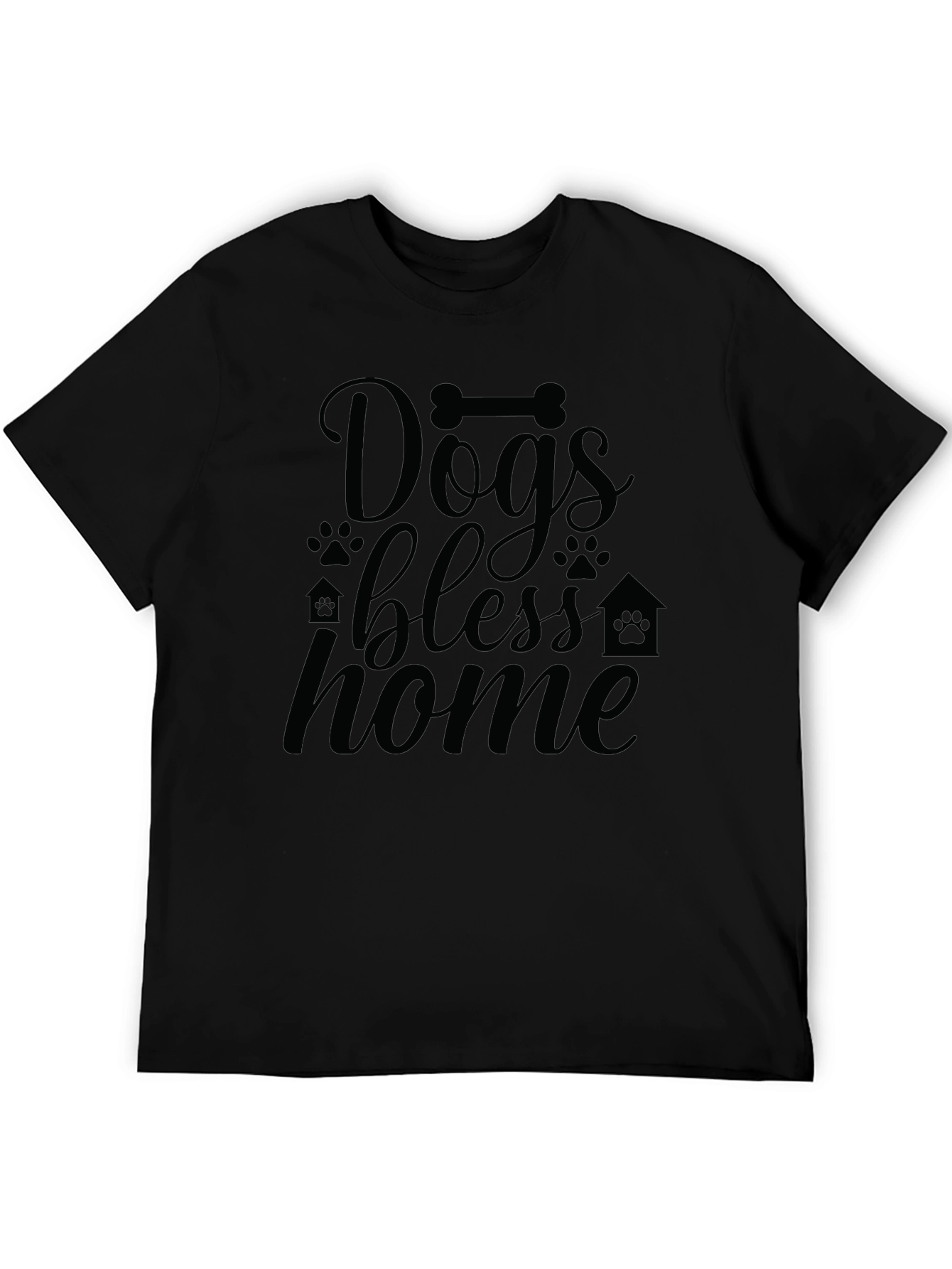 Dogs Bless Home T-Shirt - Black