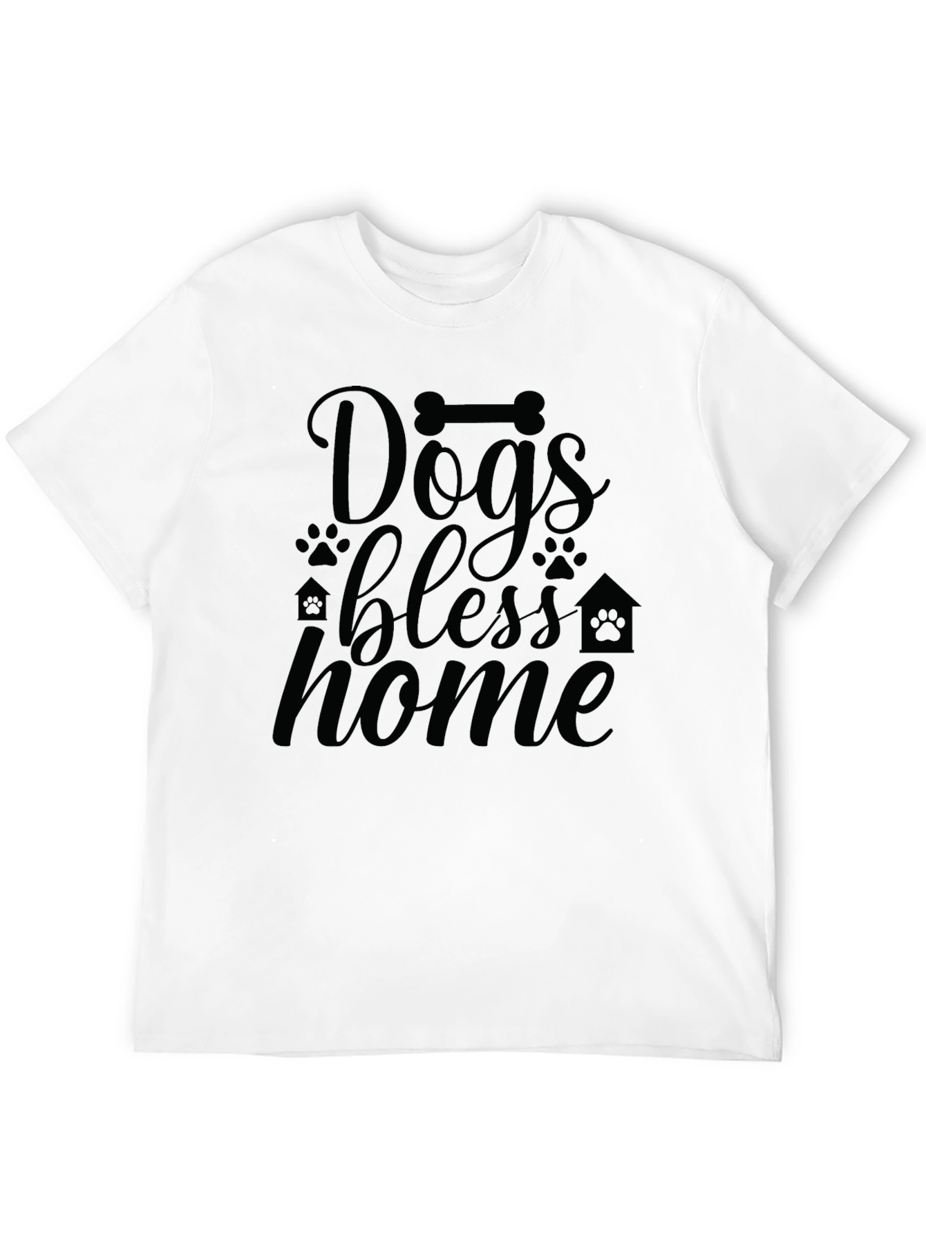 Dogs Bless Home T-Shirt - Black