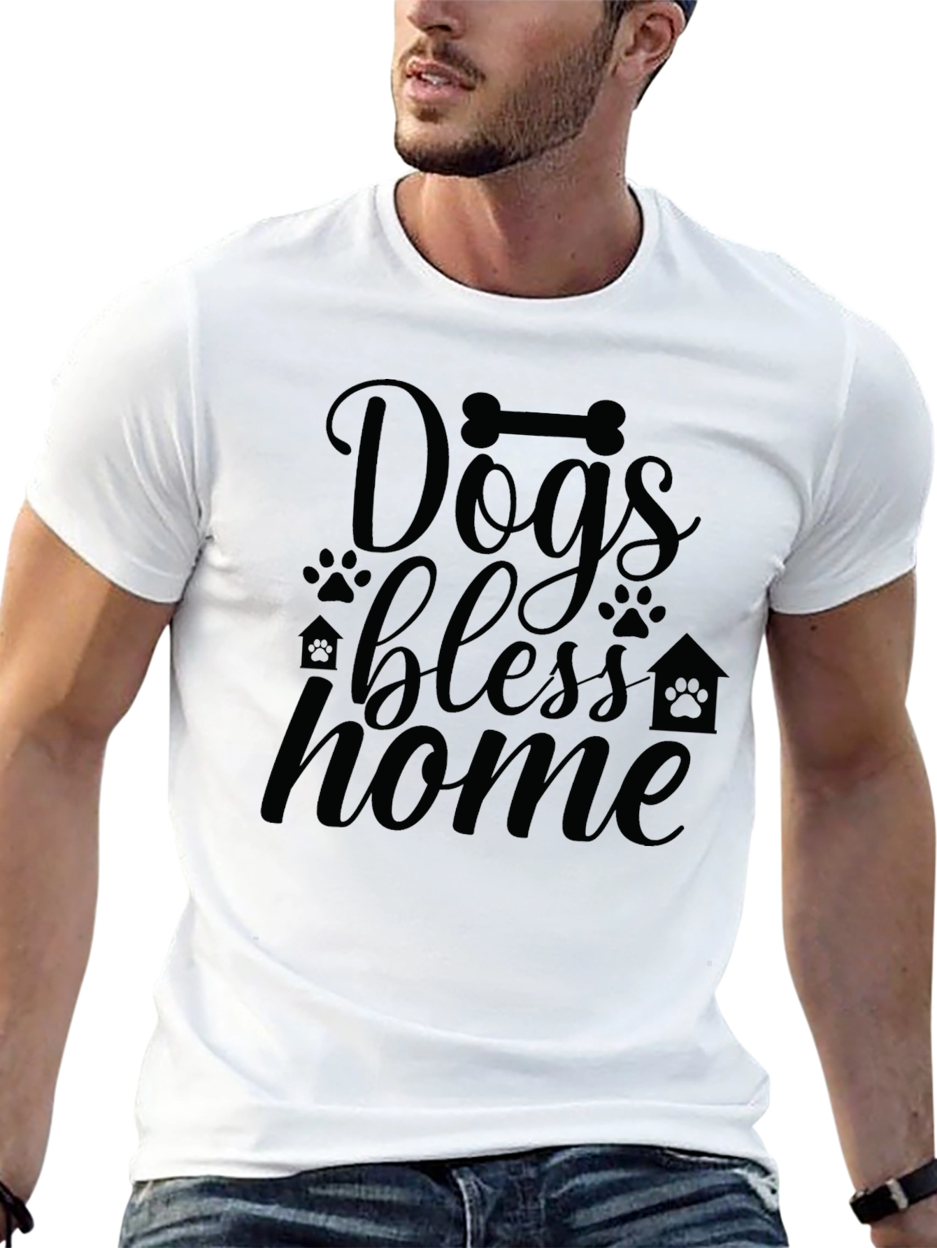 Dogs Bless Home T-Shirt - Black