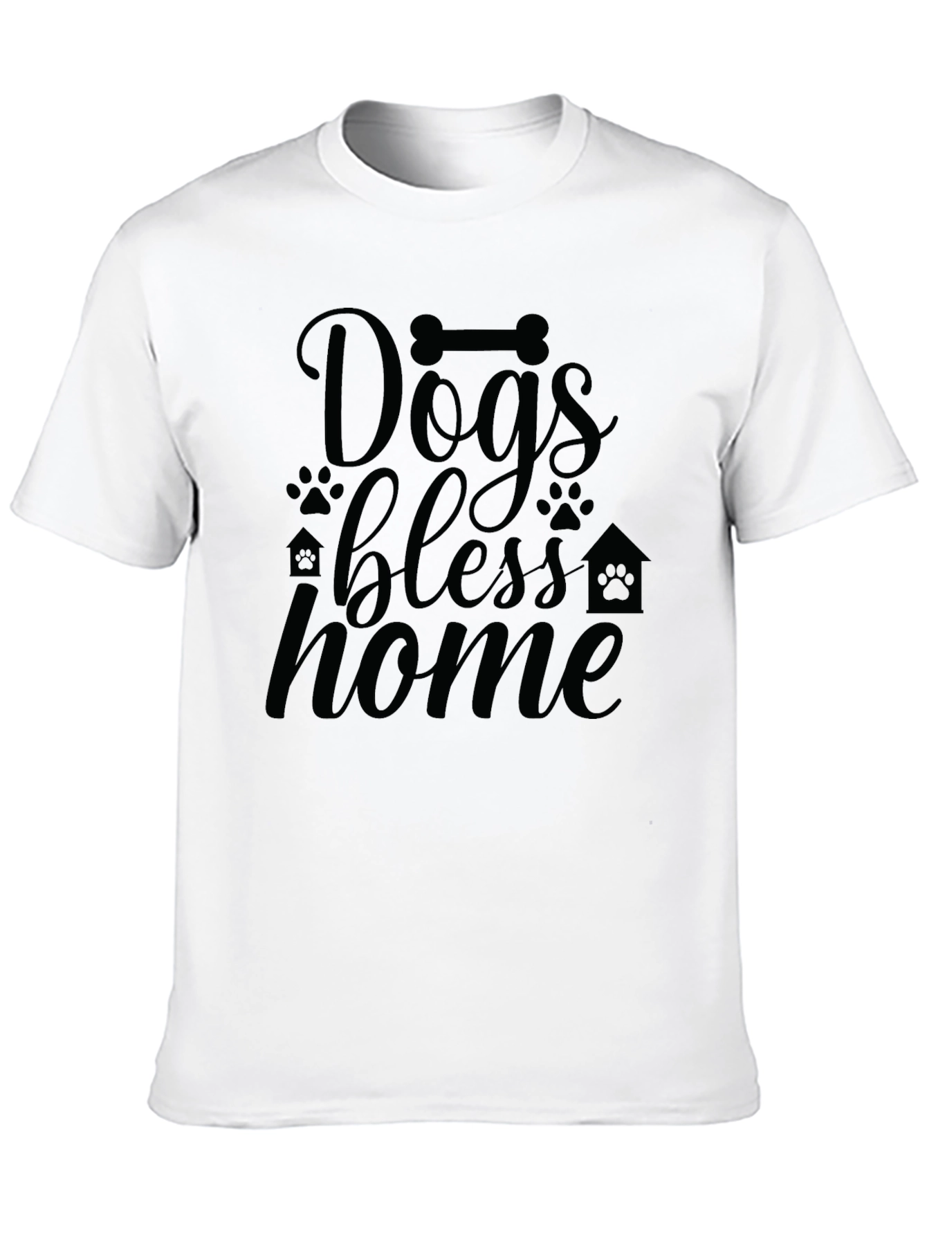 Dogs Bless Home T-Shirt - Black