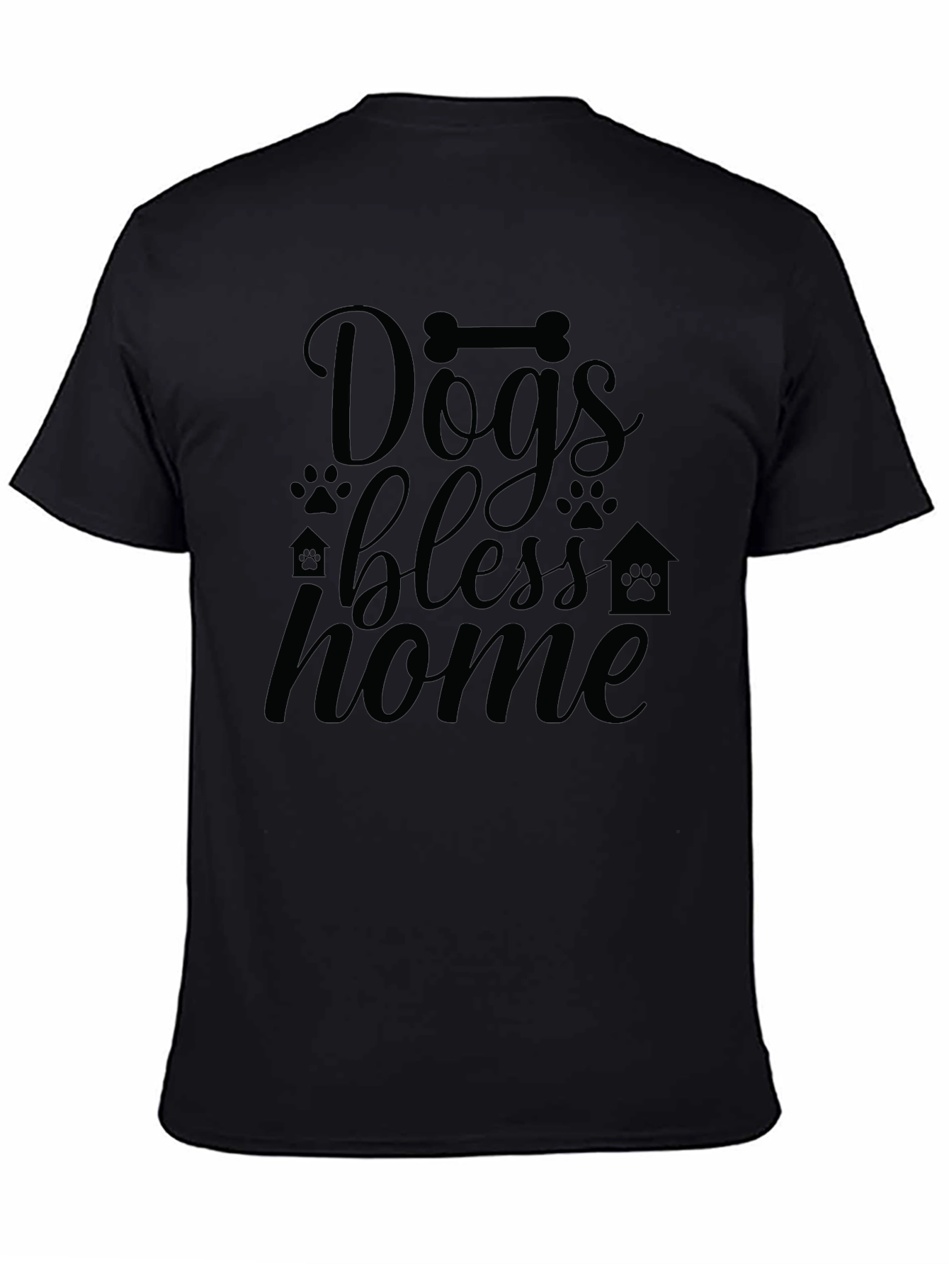 Dogs Bless Home T-Shirt - Black