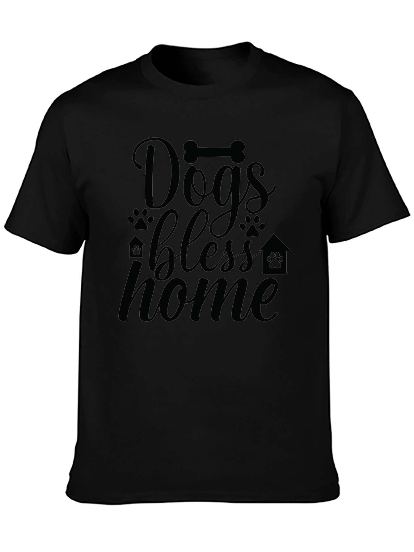 Dogs Bless Home T-Shirt - Black