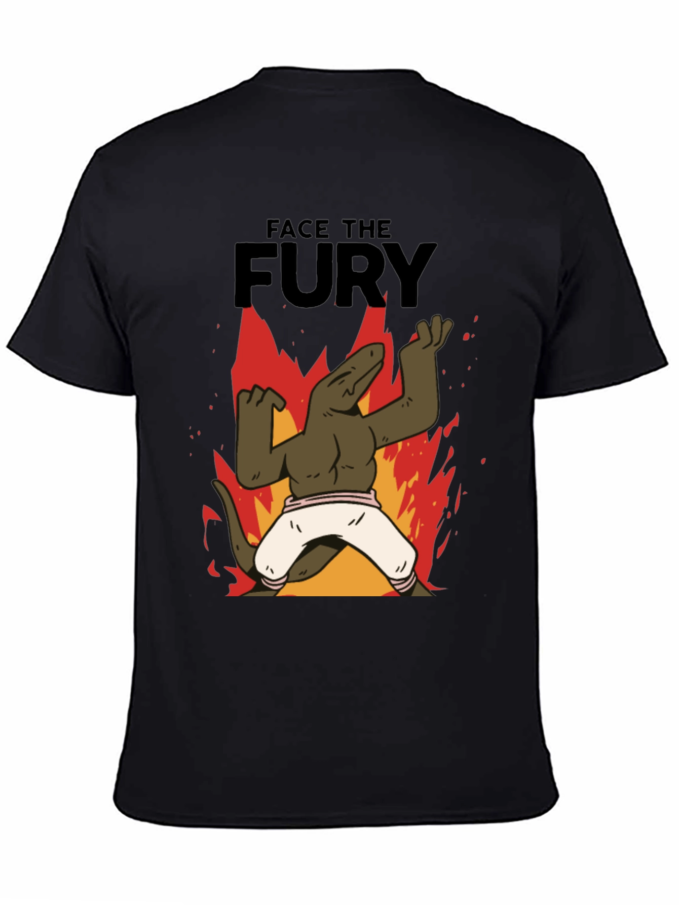 Face The Fury T-Shirt - Funny Lizard Fire Design
