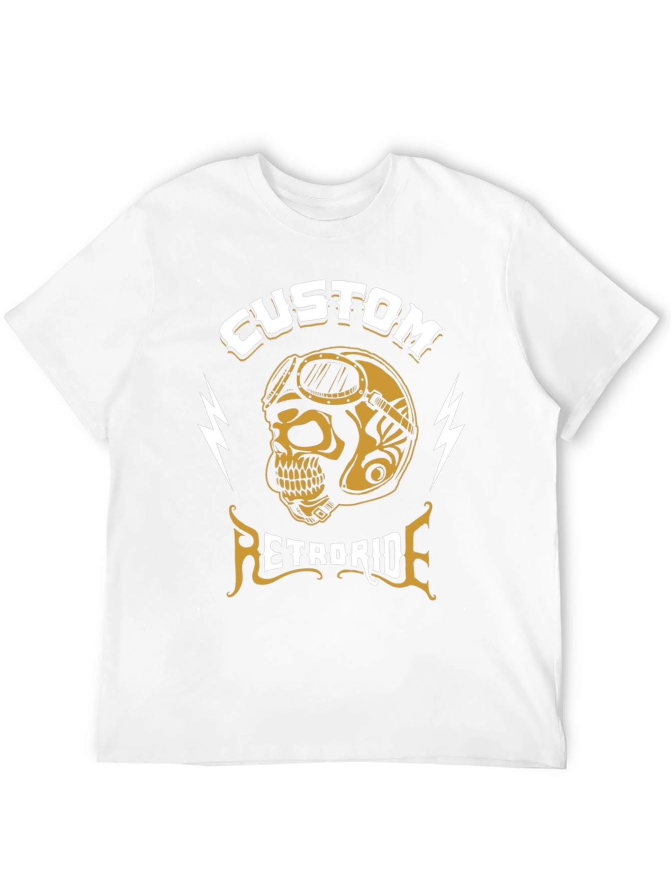 Custom Retroride Skull Helmet Black T-Shirt