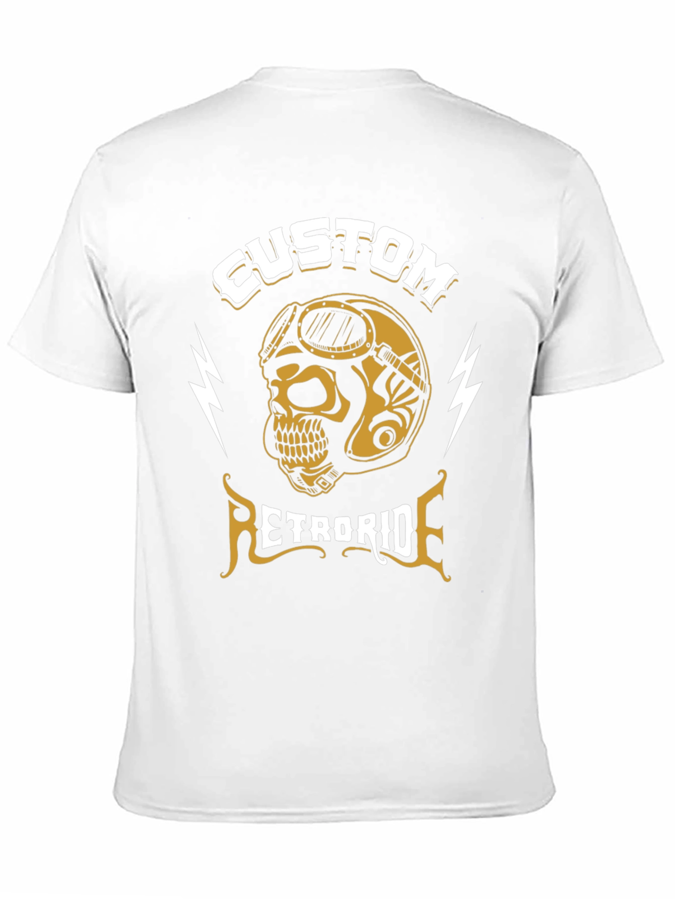 Custom Retroride Skull Helmet Black T-Shirt
