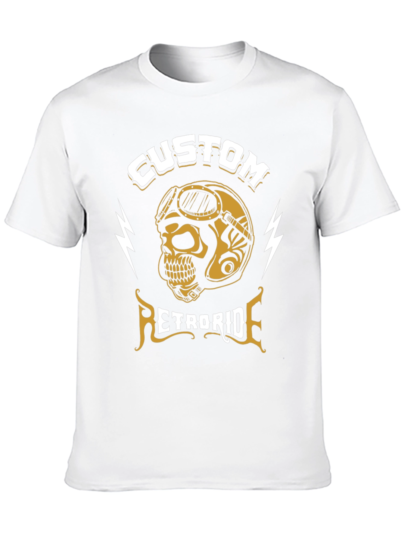Custom Retroride Skull Helmet Black T-Shirt