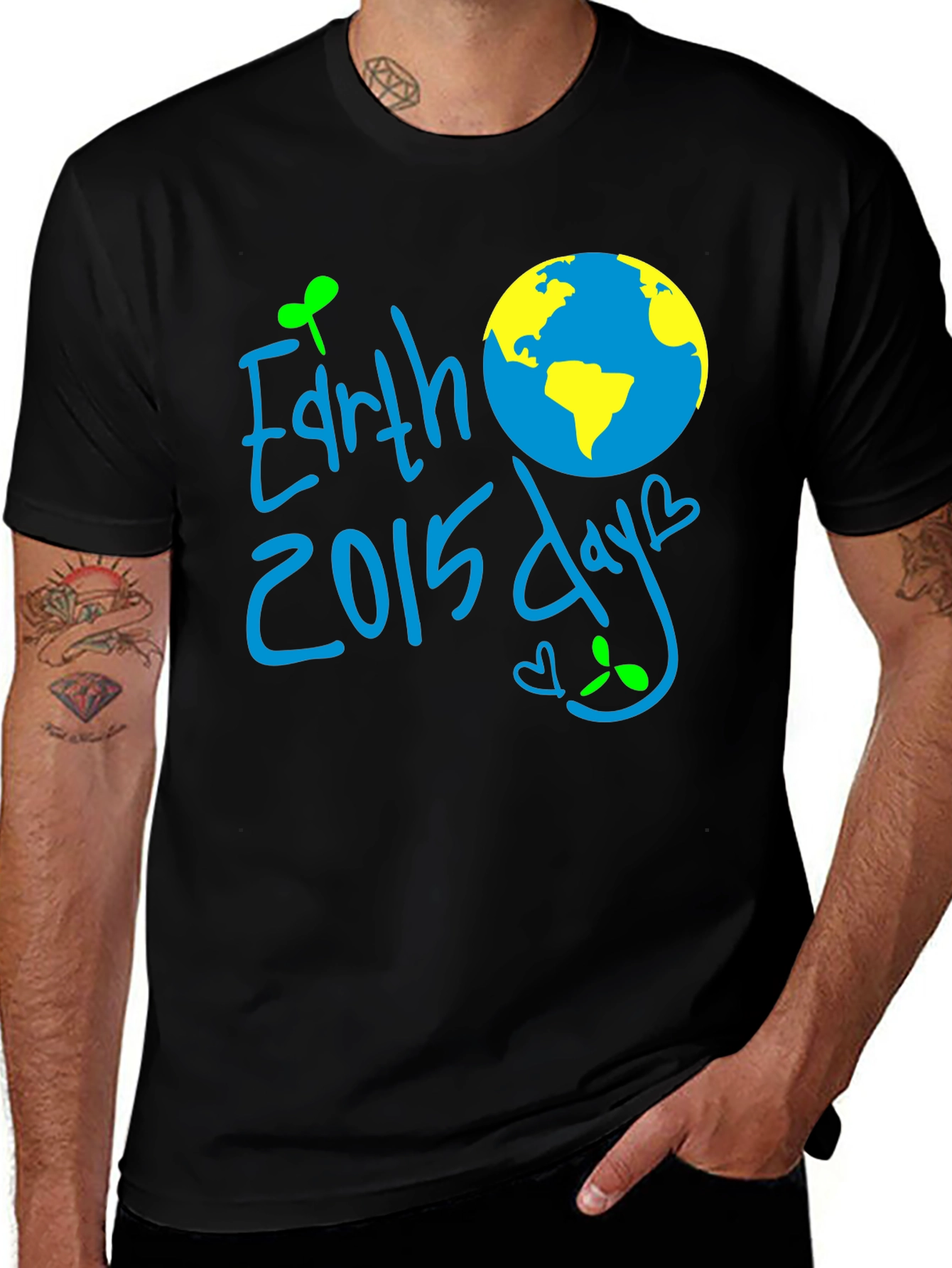 Earth Day 2015 T-Shirt - Mens Black Tee