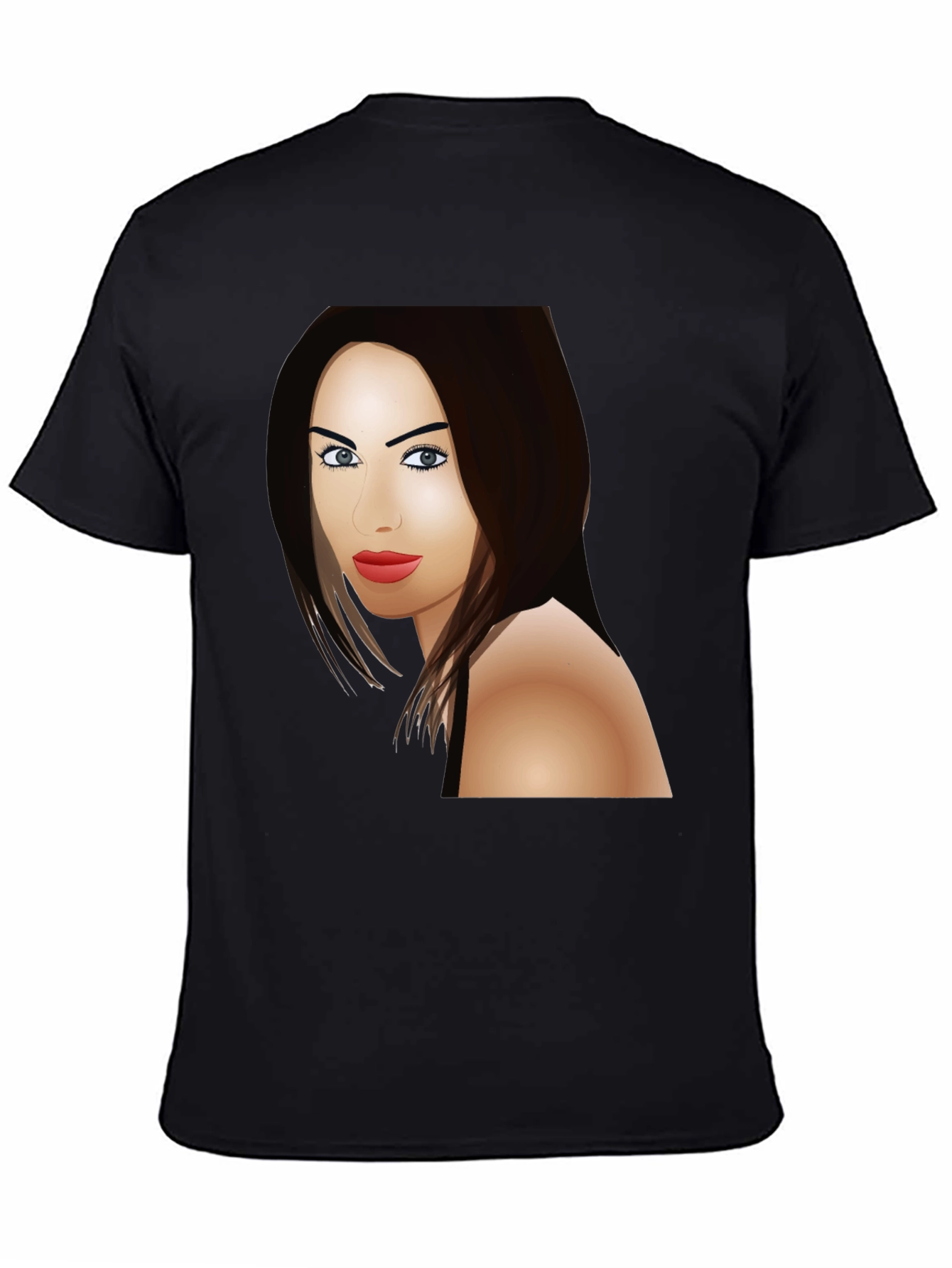 Megan Fox Cartoon T-Shirt - Black