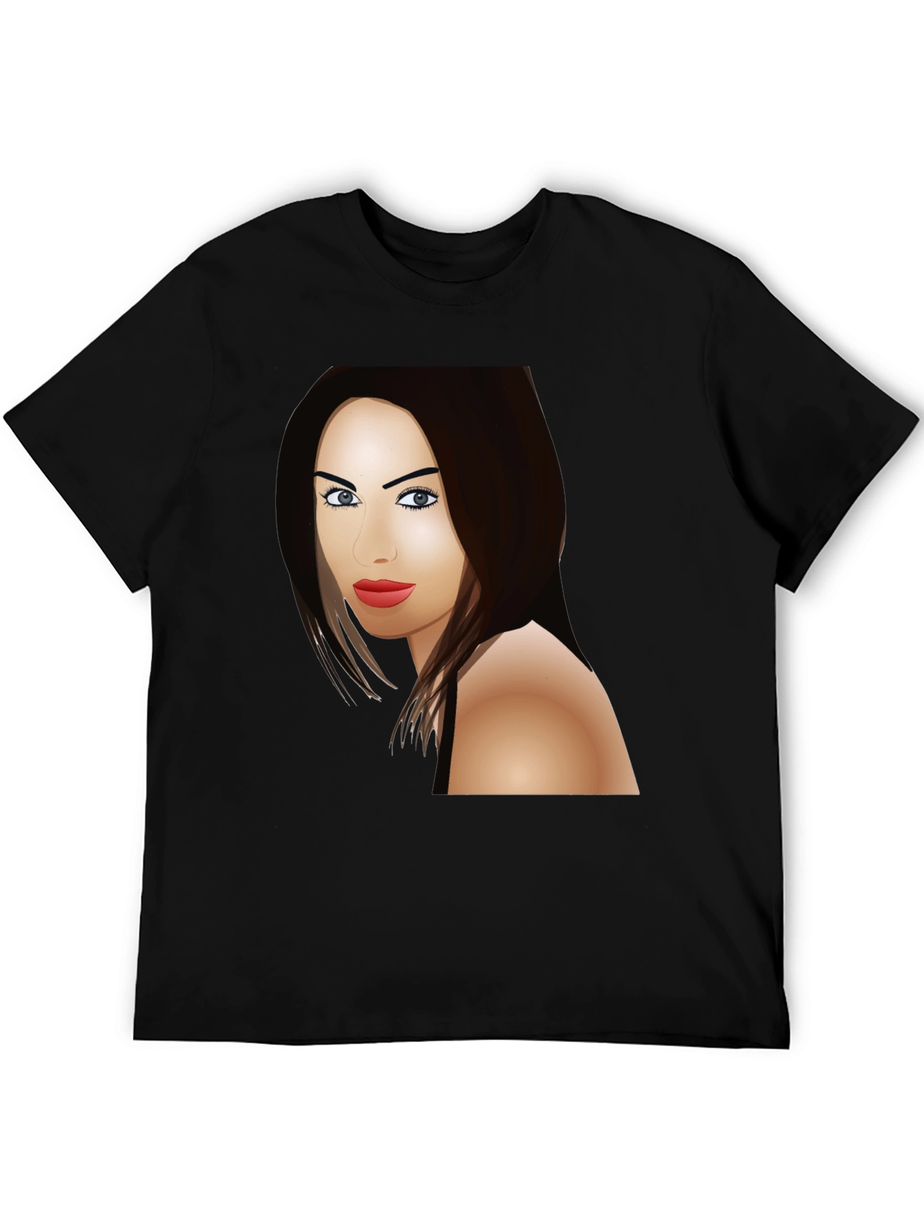 Megan Fox Cartoon T-Shirt - Black