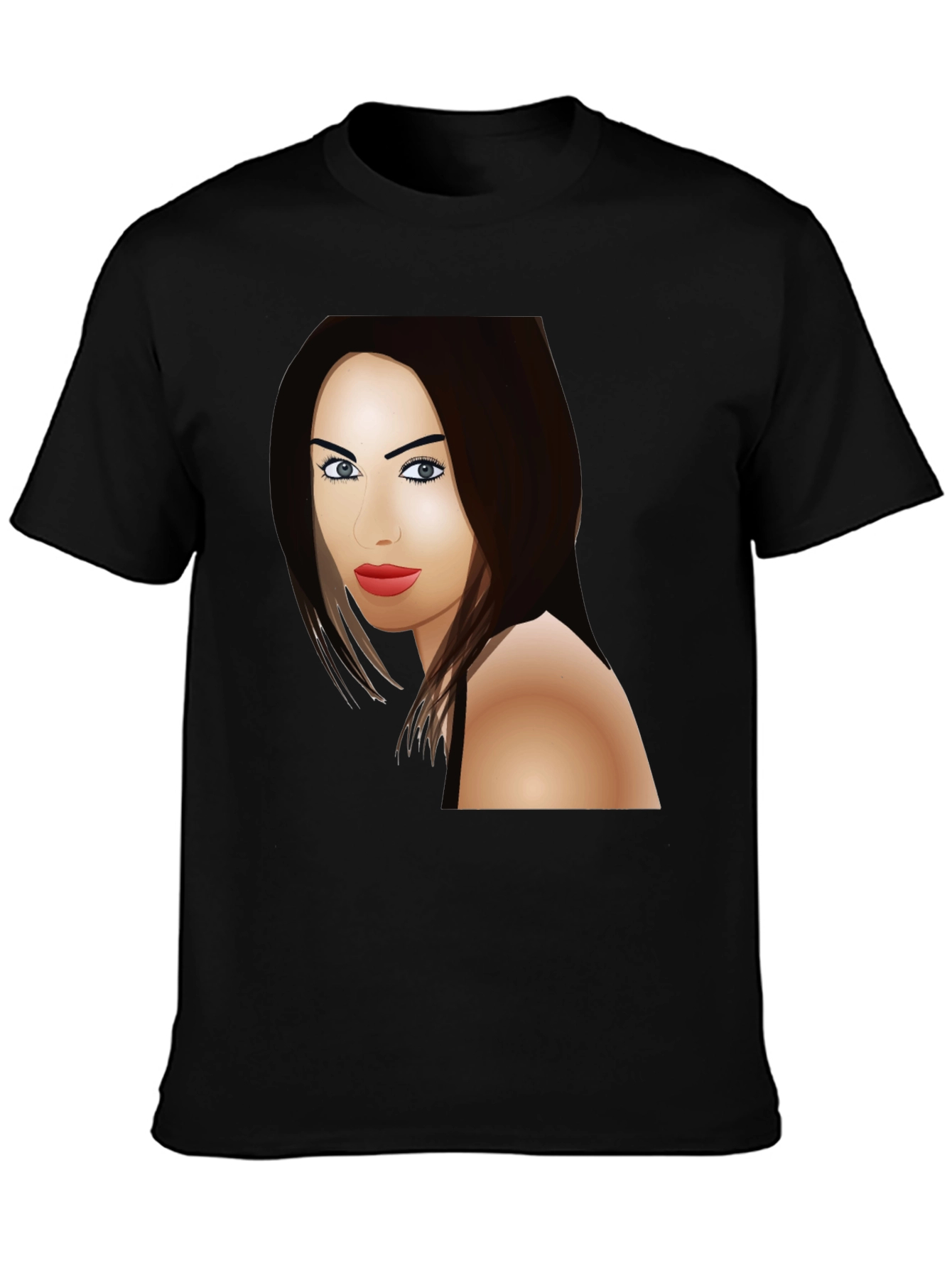 Megan Fox Cartoon T-Shirt - Black