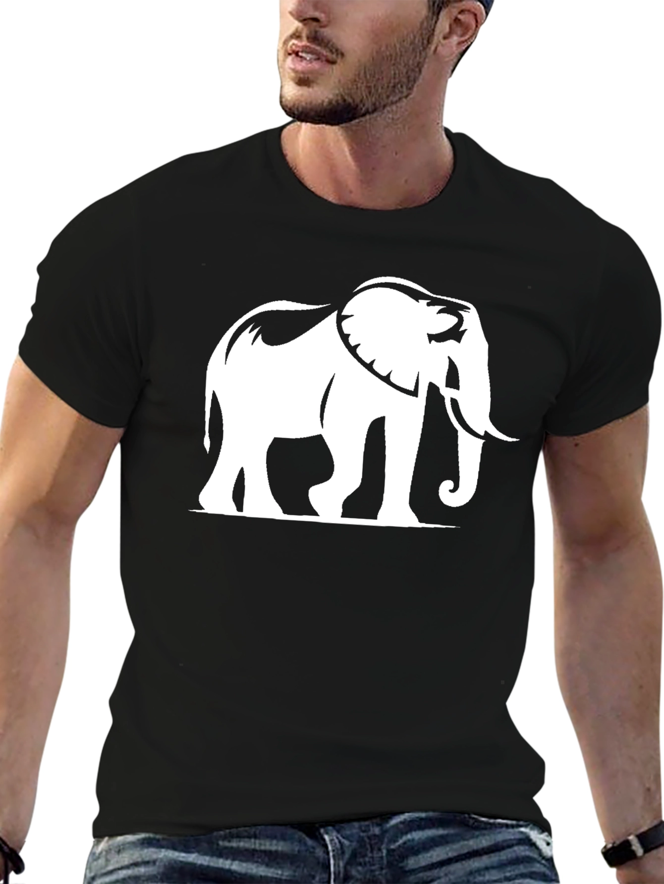 Elephant Graphic Black T-Shirt - Casual Style