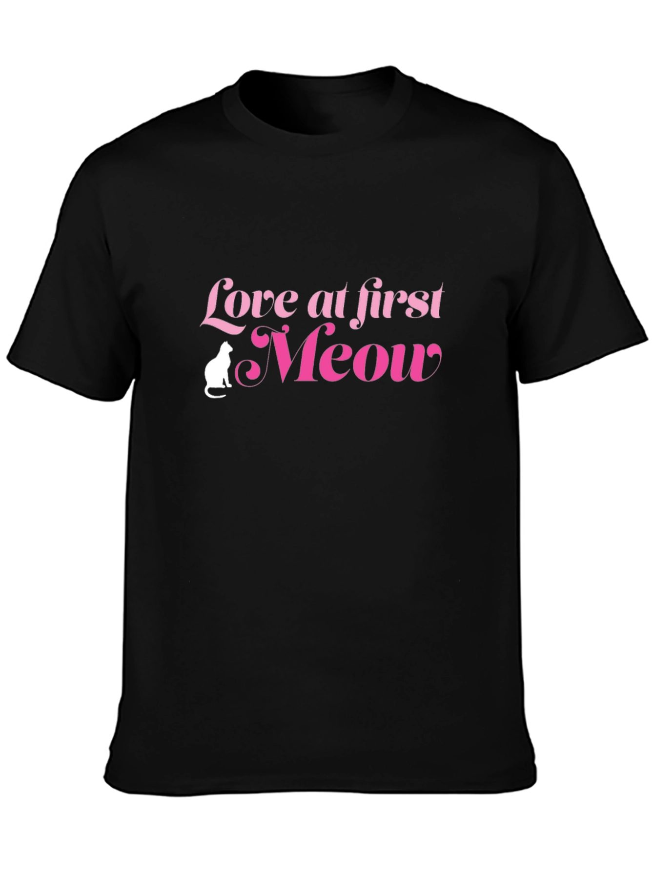 Love at First Meow Black T-Shirt